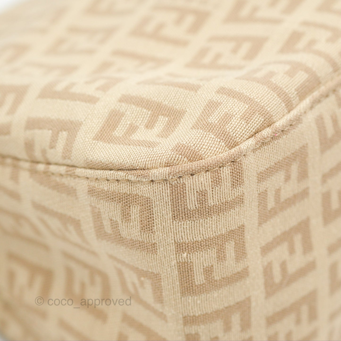 Fendi Vintage Baguette Shoulder Bag Beige Zucchino Canvas