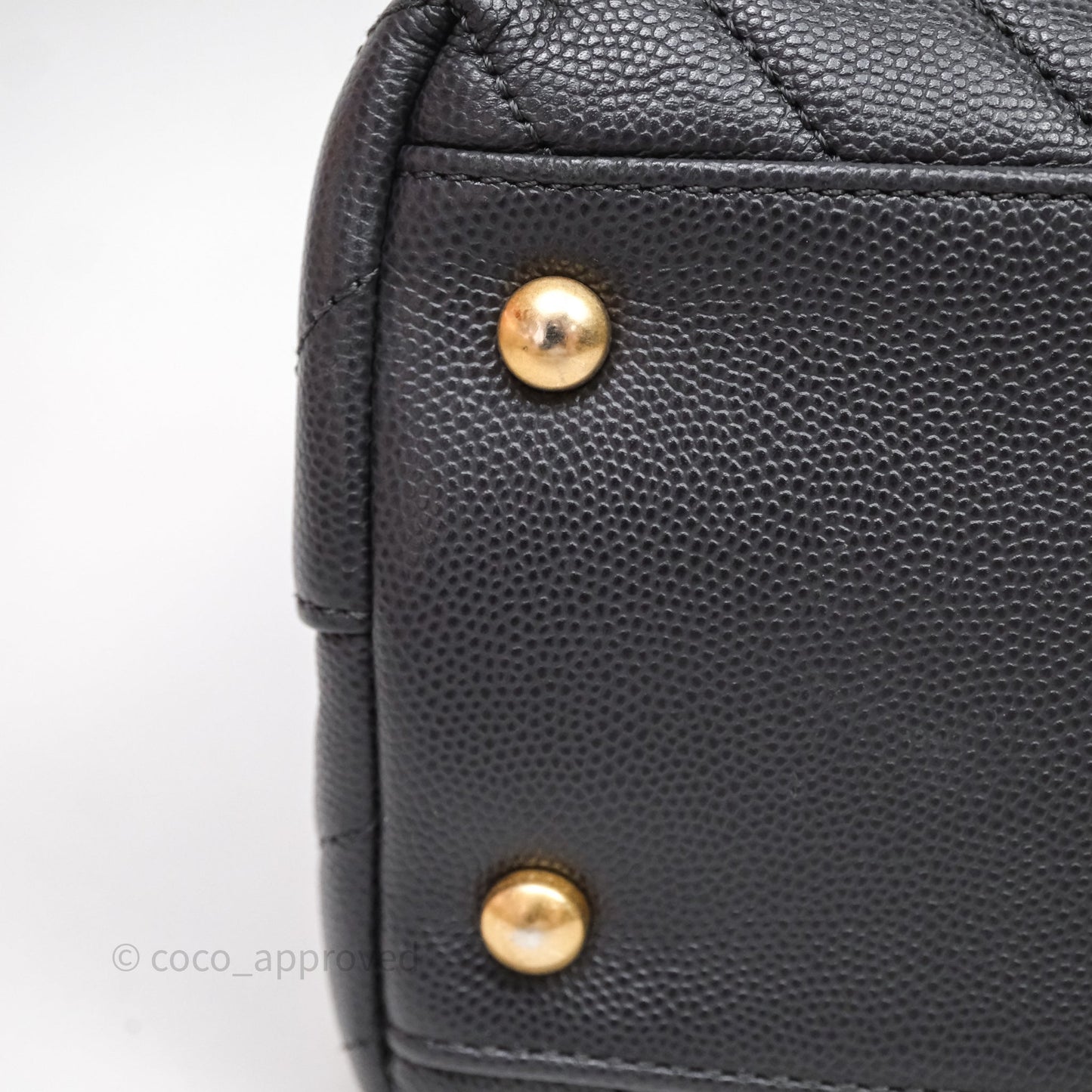Chanel Medium Coco Handle Chevron Grey Bag Gold Hardware