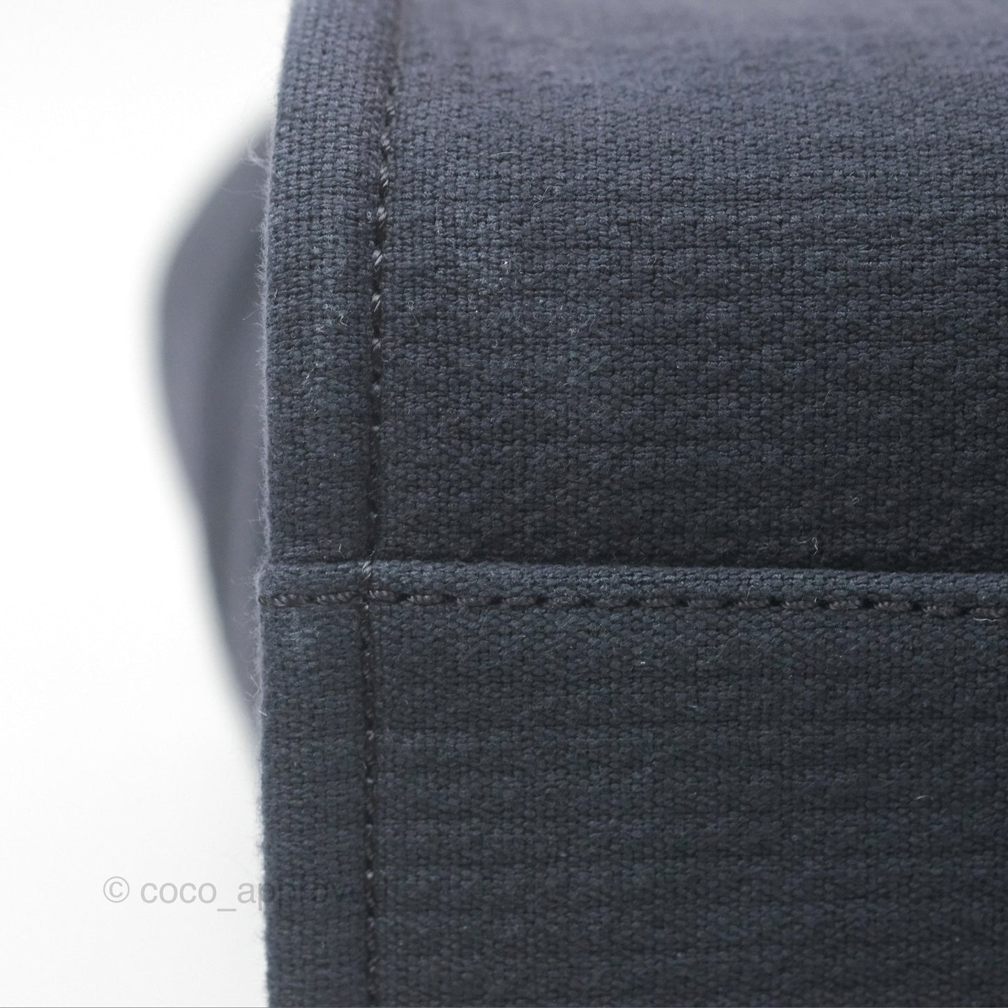 Chanel New Small Deauville Tote Dark Navy Cotton Raffia Logo