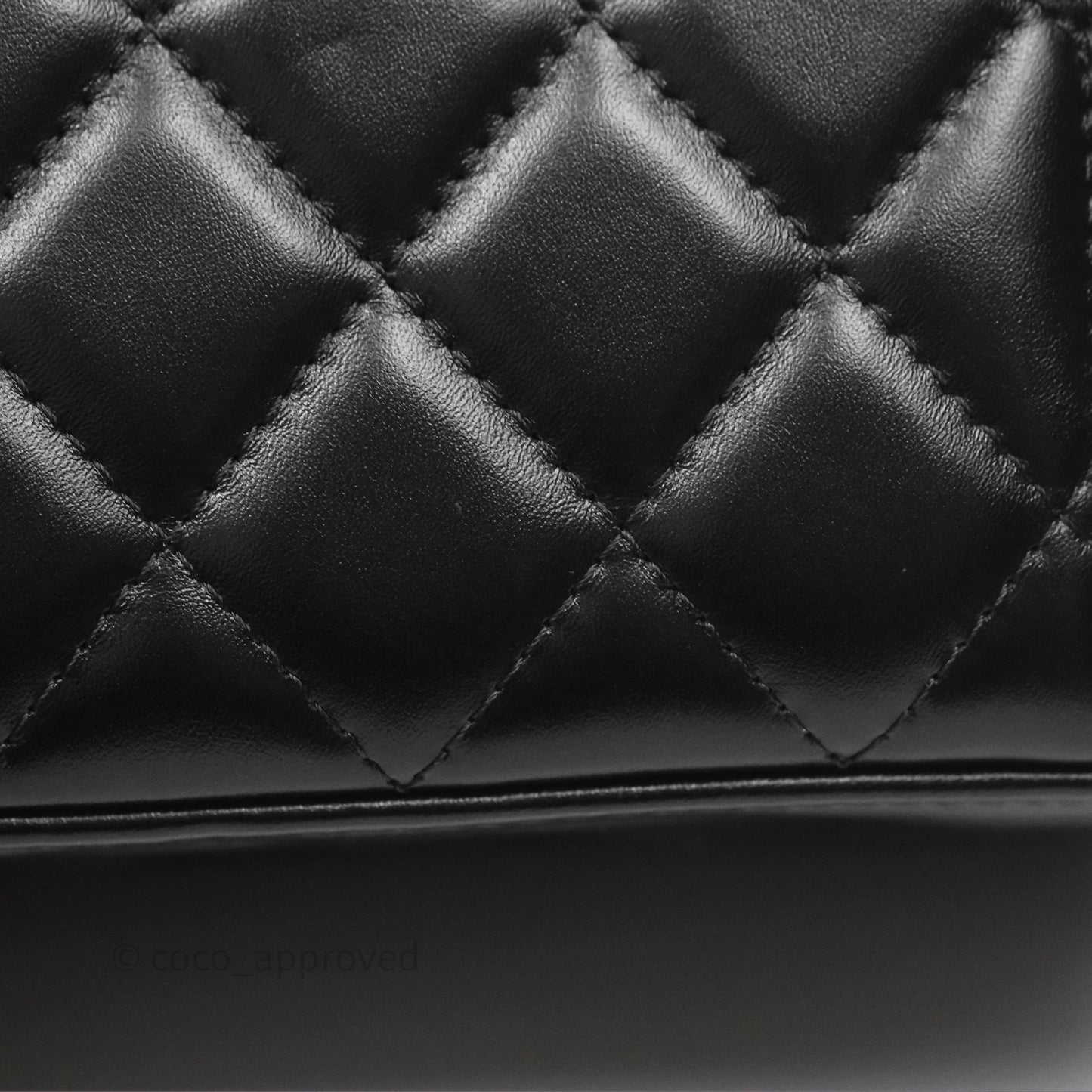 Chanel Vanity Rectangular with Top Handle Black Lambskin Aged Gold Hardware
