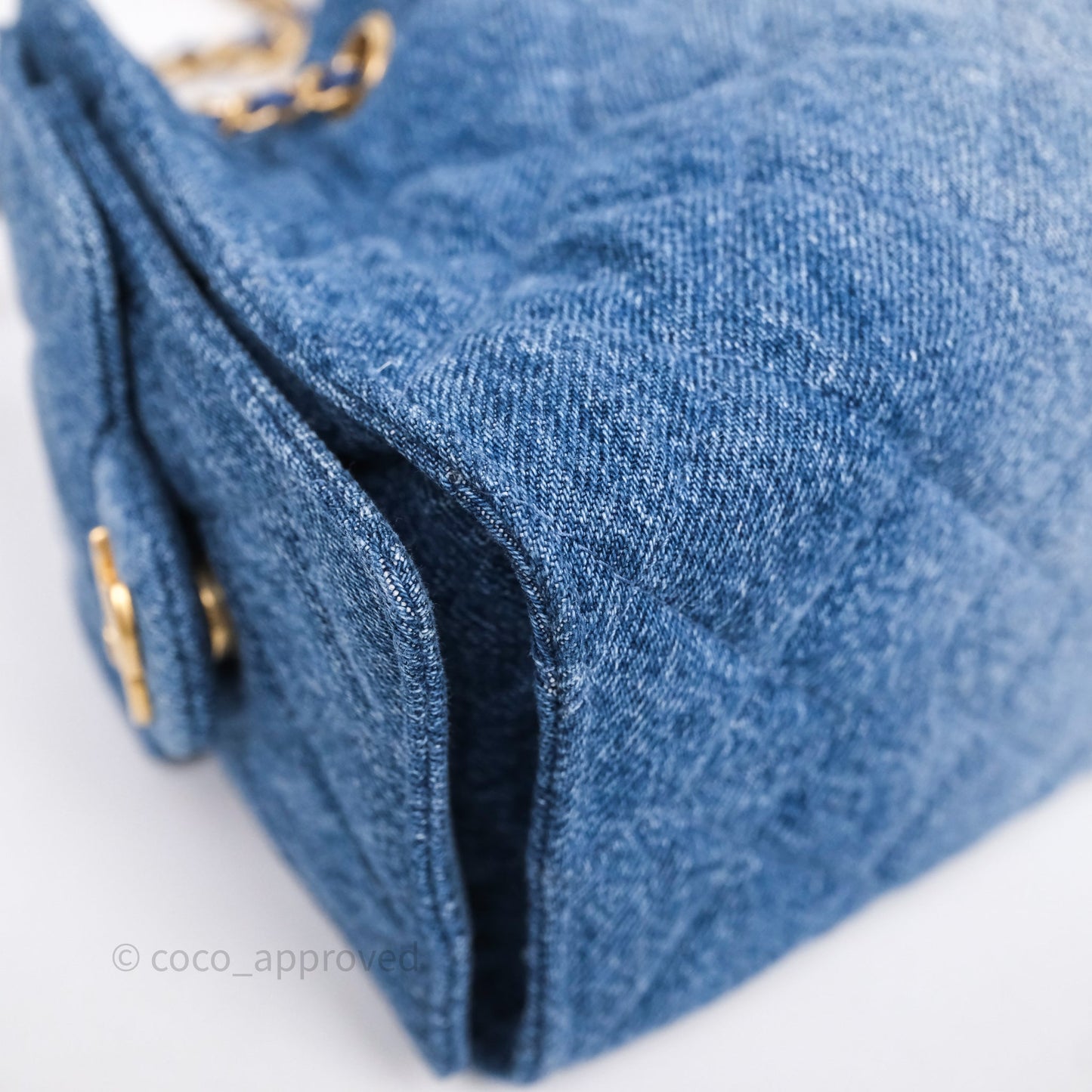 Chanel 25 Mini Washed Denim Aged Gold Hardware