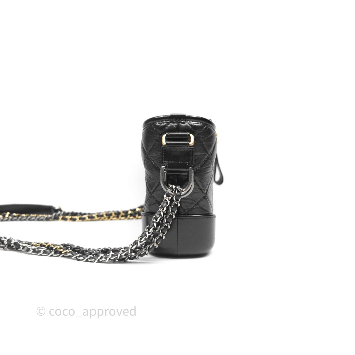 Chanel Small Gabrielle Hobo Quilted Black Aged Calfskin
