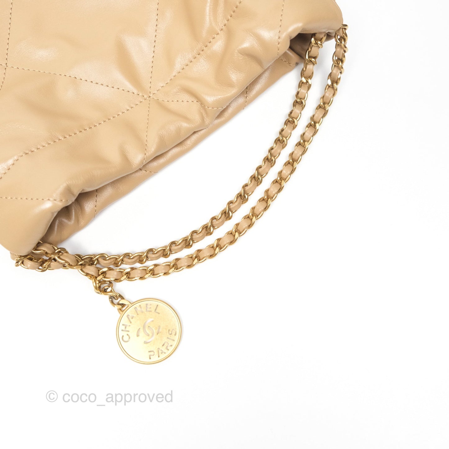 Chanel 22 Mini Bag Beige Shiny Crumpled Calfskin