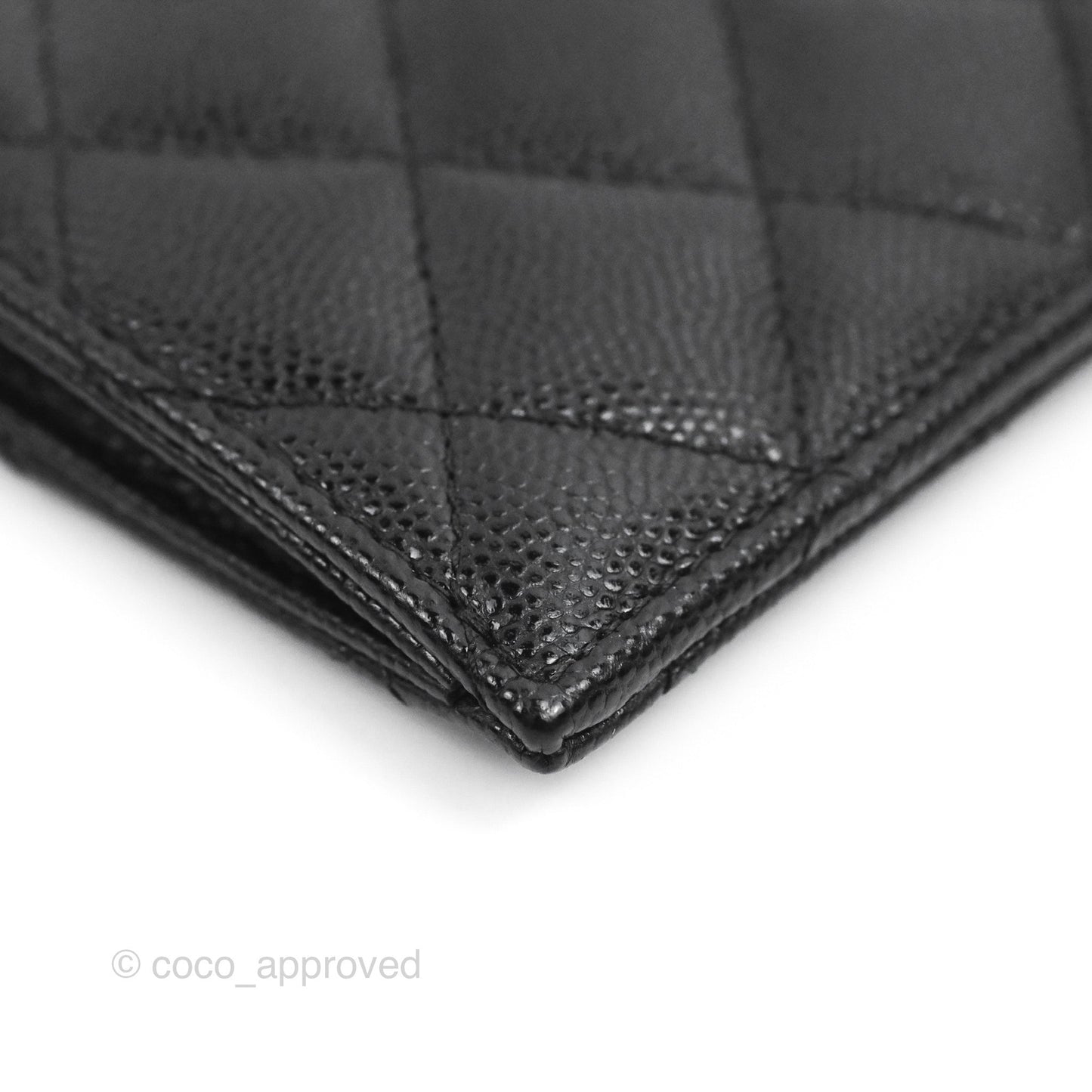 Chanel Quilted CC Zipped Card Holder Caviar Black Gold Hardware
