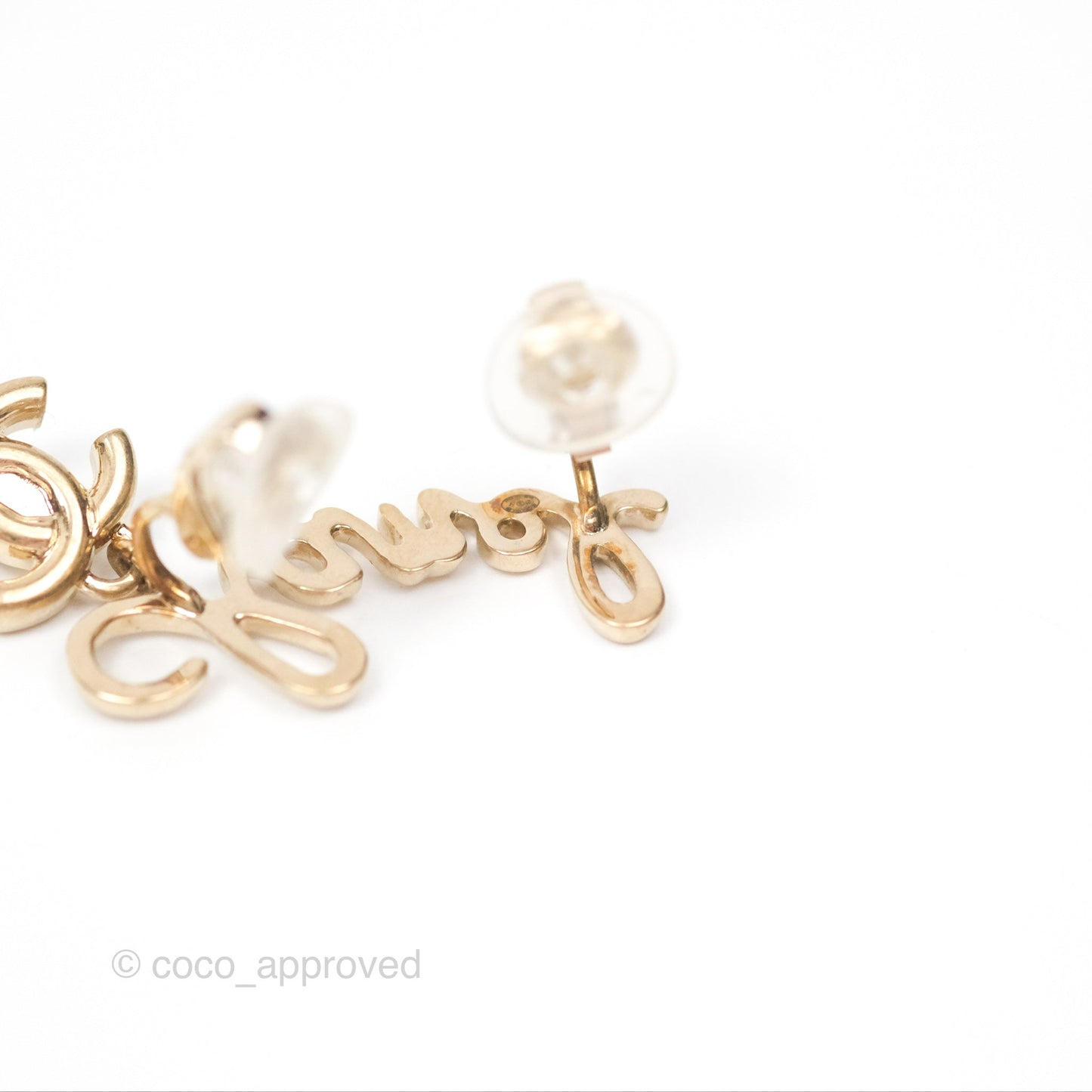 Chanel Logo CC Turnlock Ear Clips Gold Tone 22V