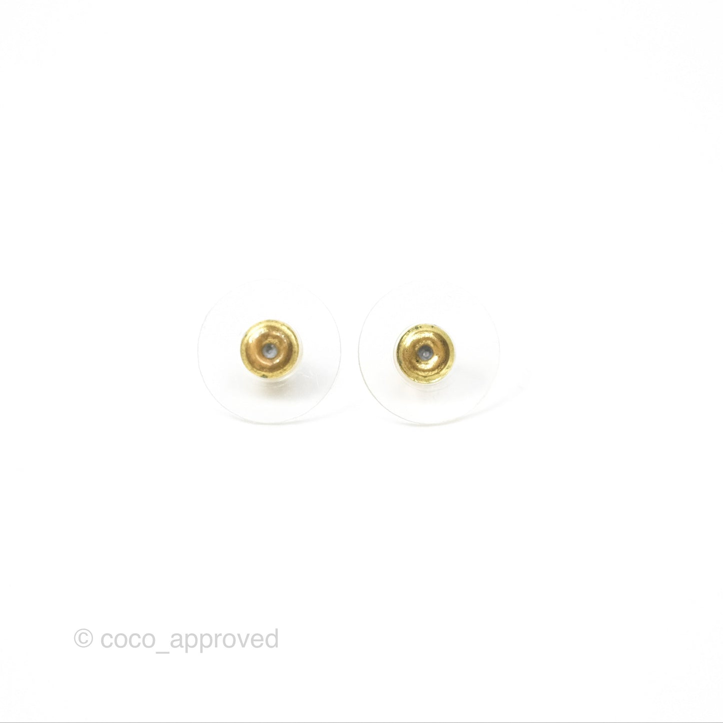 Chanel Flower Pearl Black Earrings Silver Tone 23K
