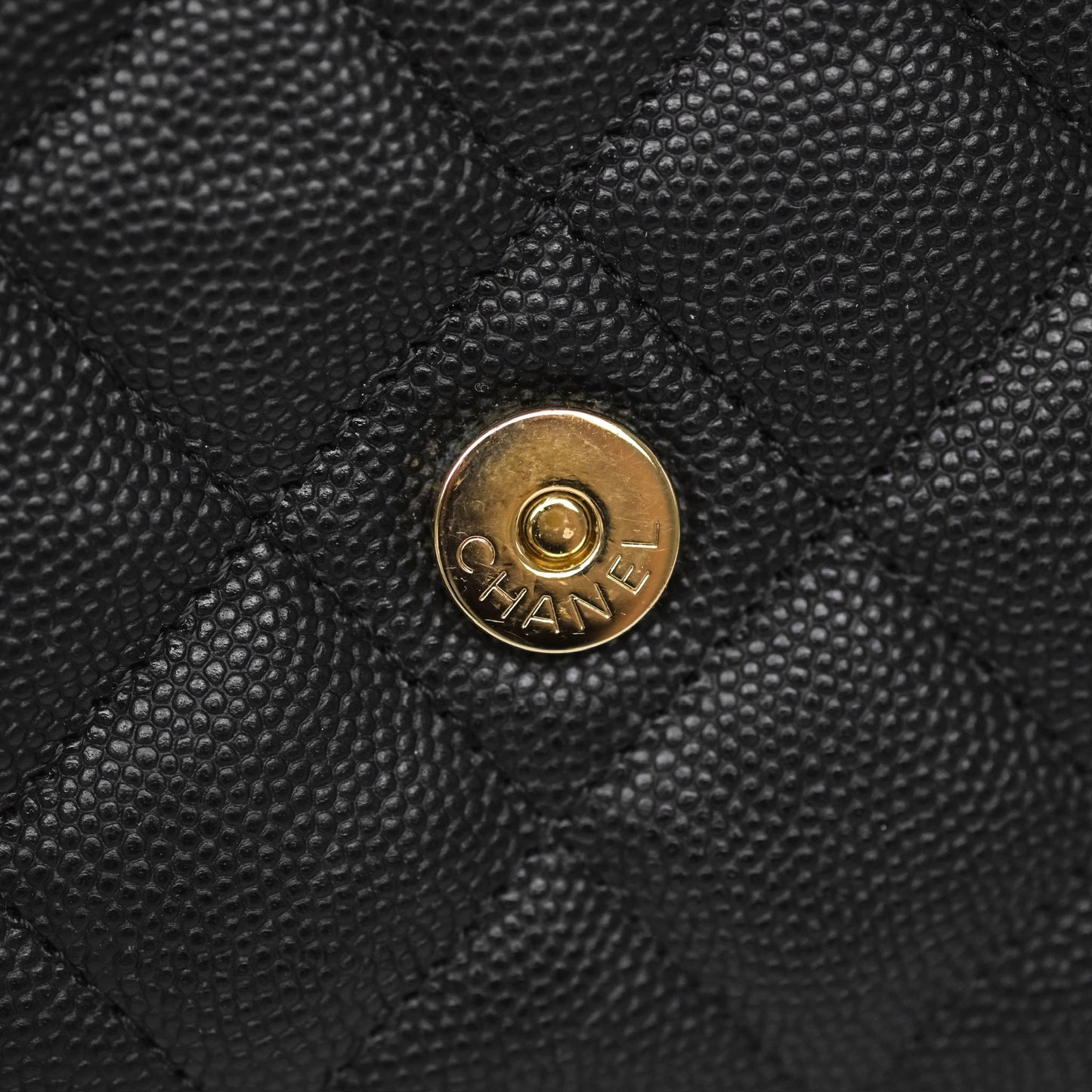 Chanel Wallet On Chain WOC Black Caviar Gold Hardware 23C