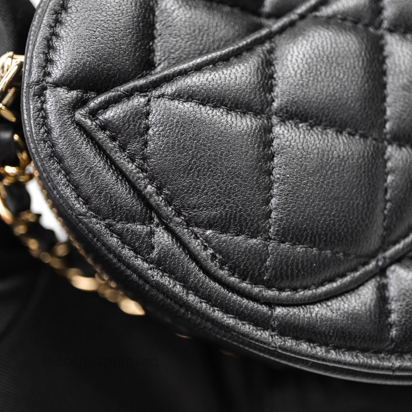 Chanel Small Heart Bag Black Lambskin Gold Hardware