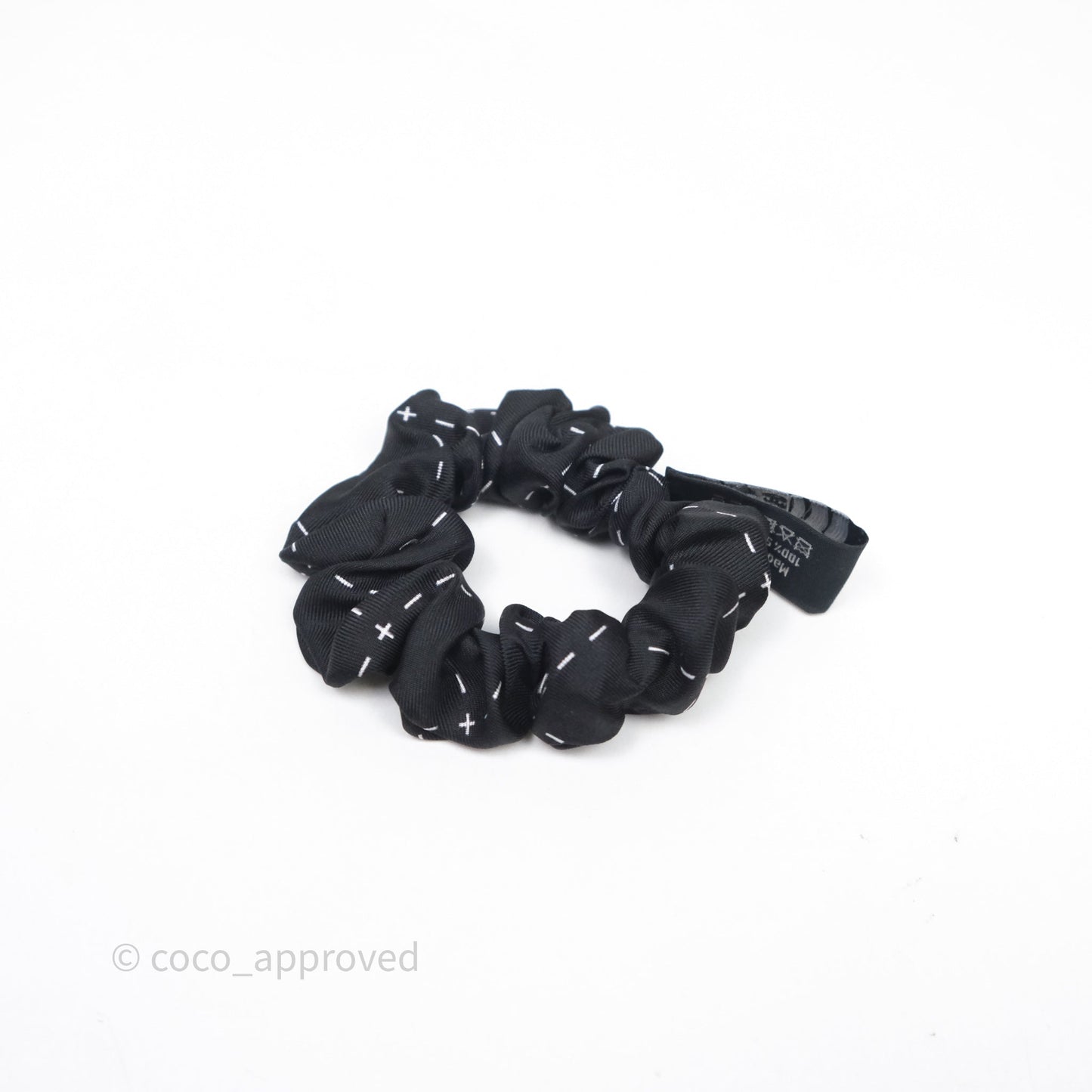 Chanel Logo Quilted Printed Silk Hair Accessory Black