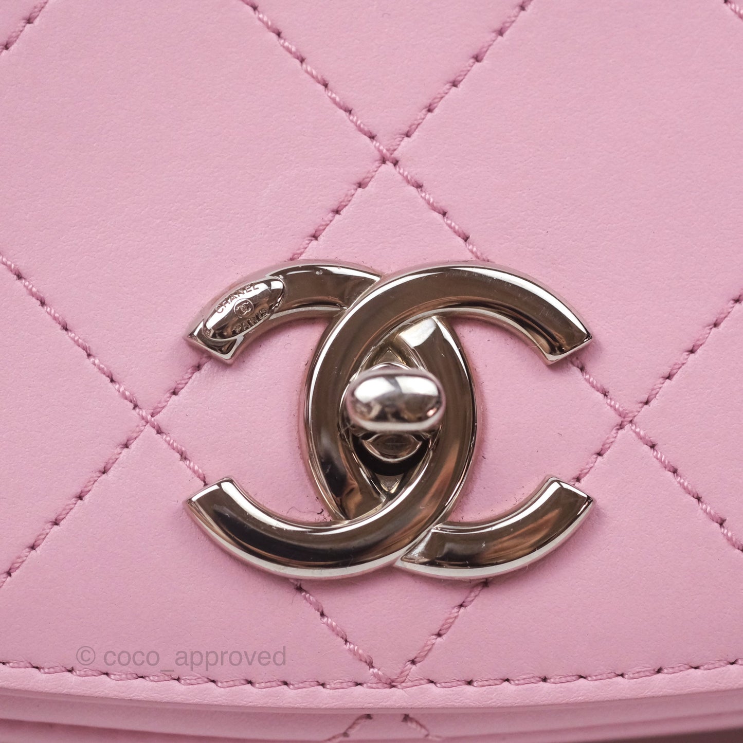 Chanel Stitched Ring My Bag Flap Crossbody Pink Calfskin Silver Hardware