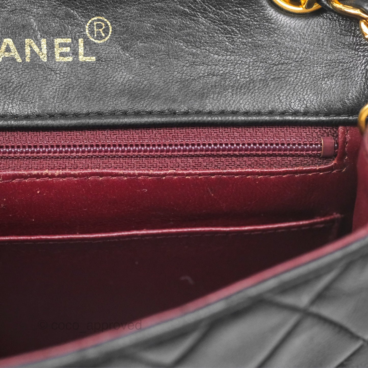 Chanel Vintage Mini Square Black Lambskin 24K Gold Hardware