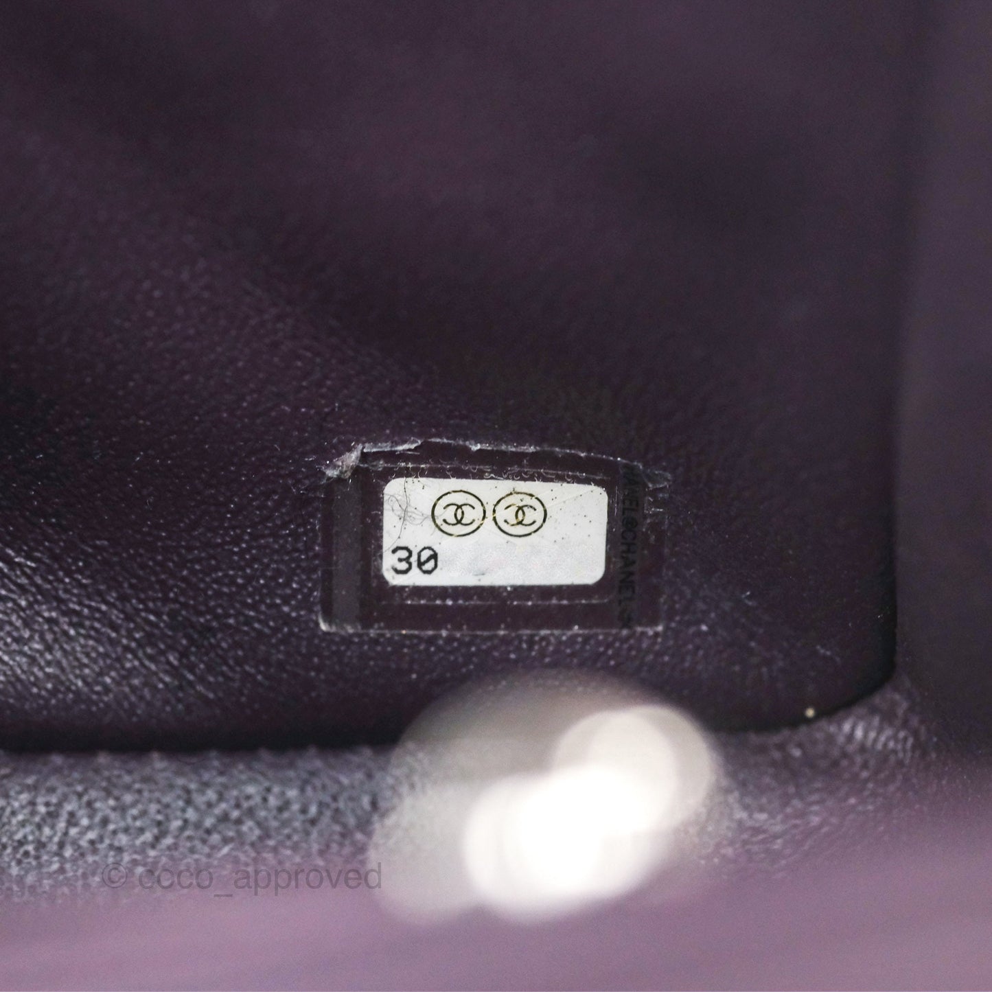 Chanel Quilted Mini Square Dark Purple Lambskin Silver Hardware