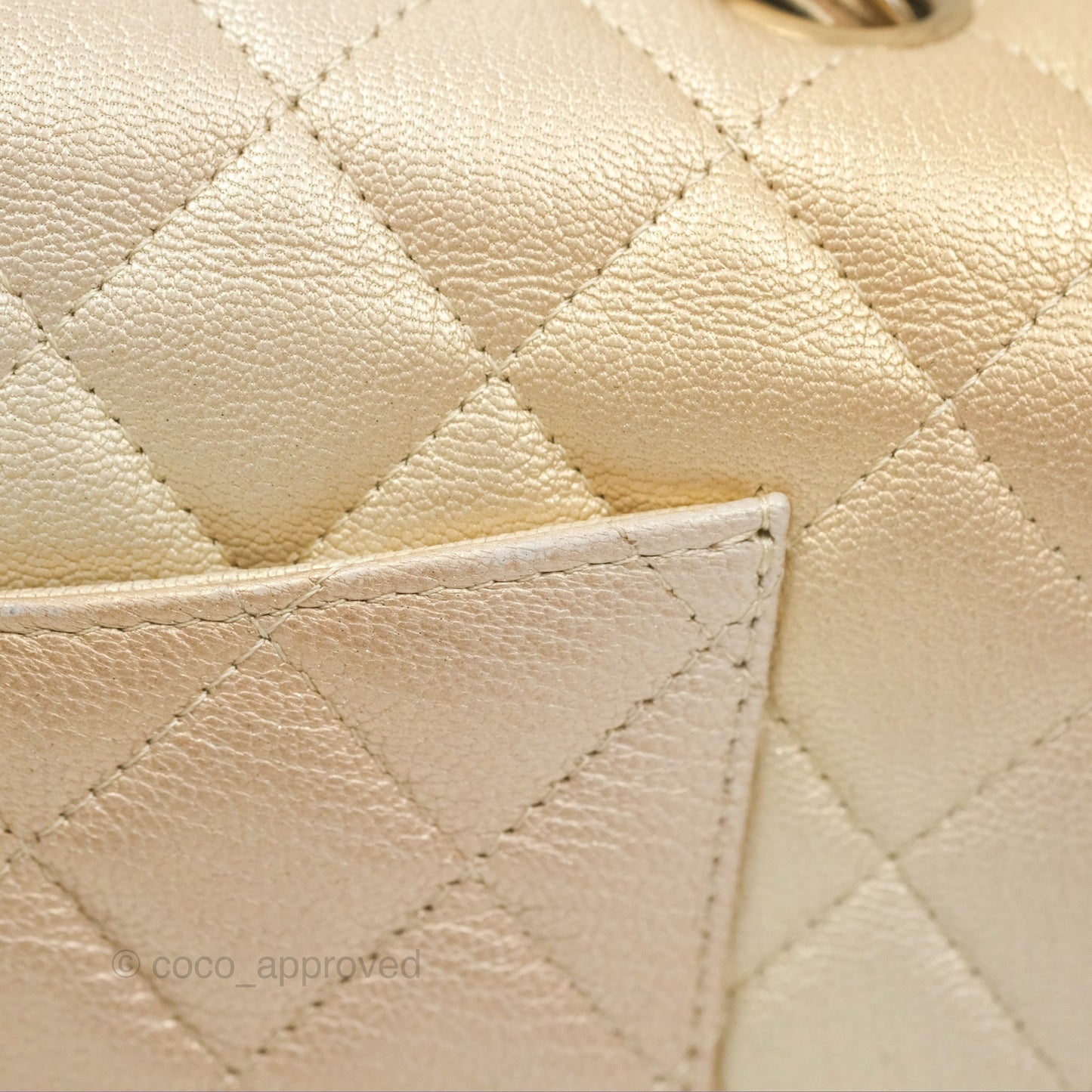 Chanel Mini Rectangular Flap Beige Ombre Iridescent Goatskin Aged Gold Hardware 22C