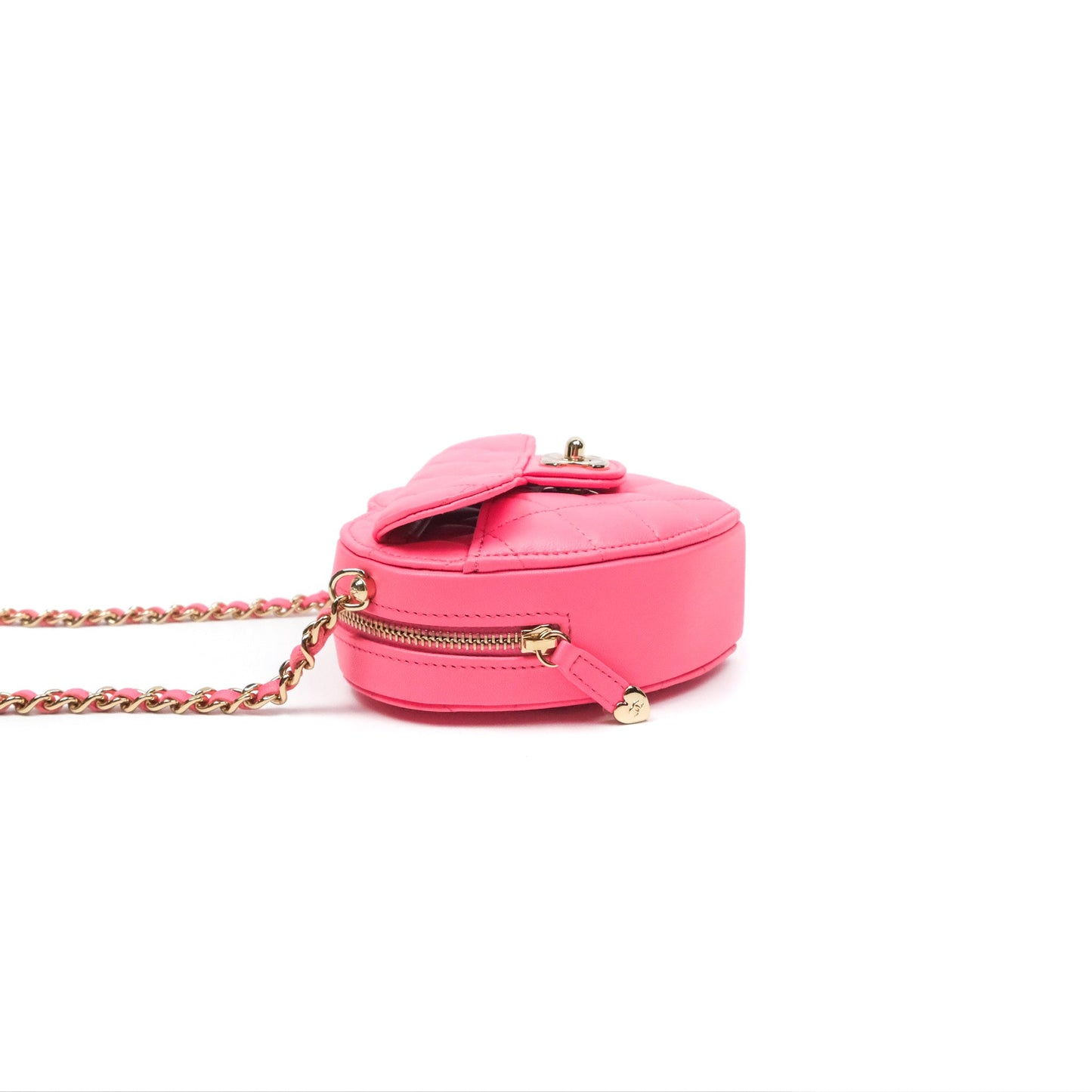 Chanel Small Heart Bag Pink Lambskin Gold Hardware 22S