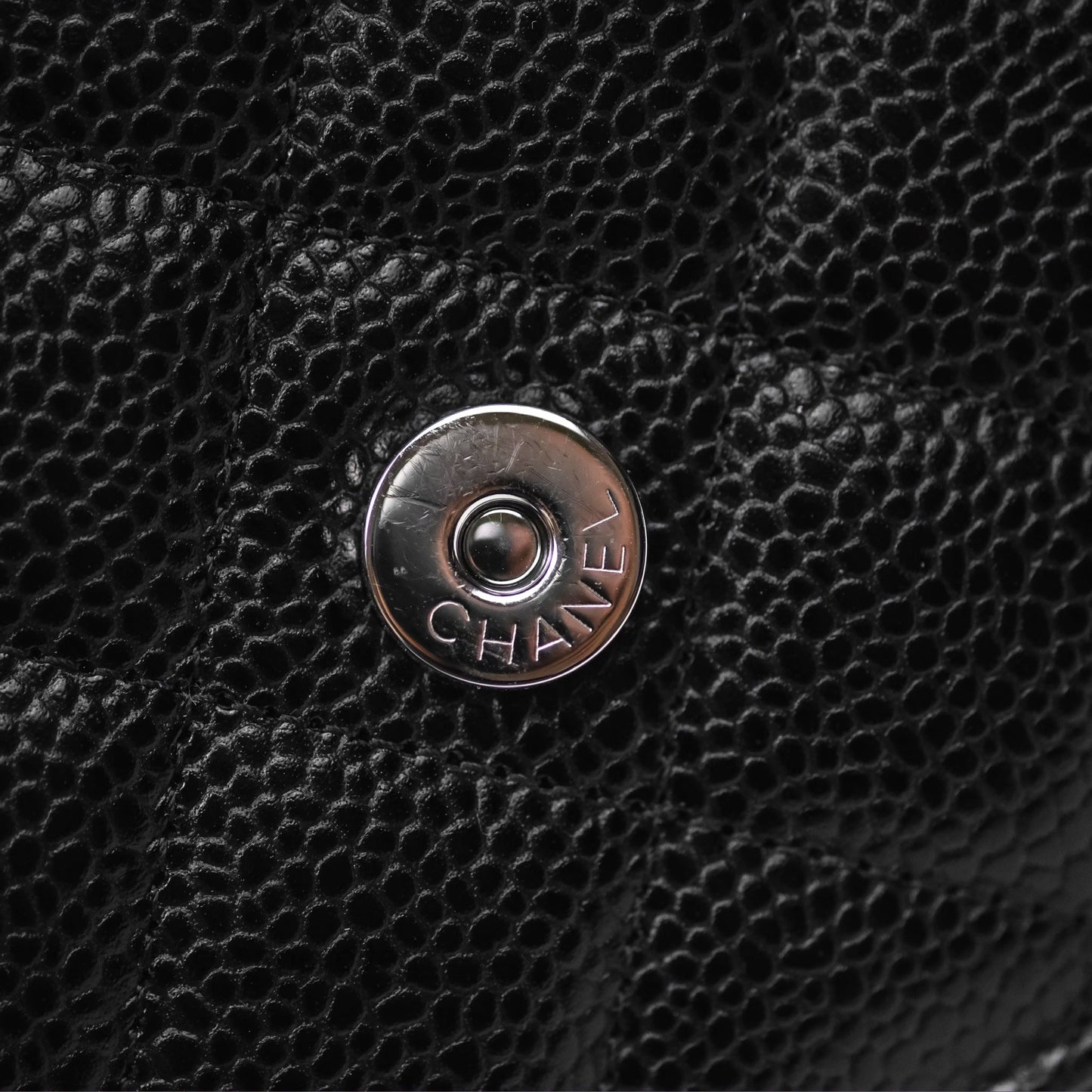 Chanel Quilted Classic Wallet on Chain WOC Black Caviar Silver Hardware