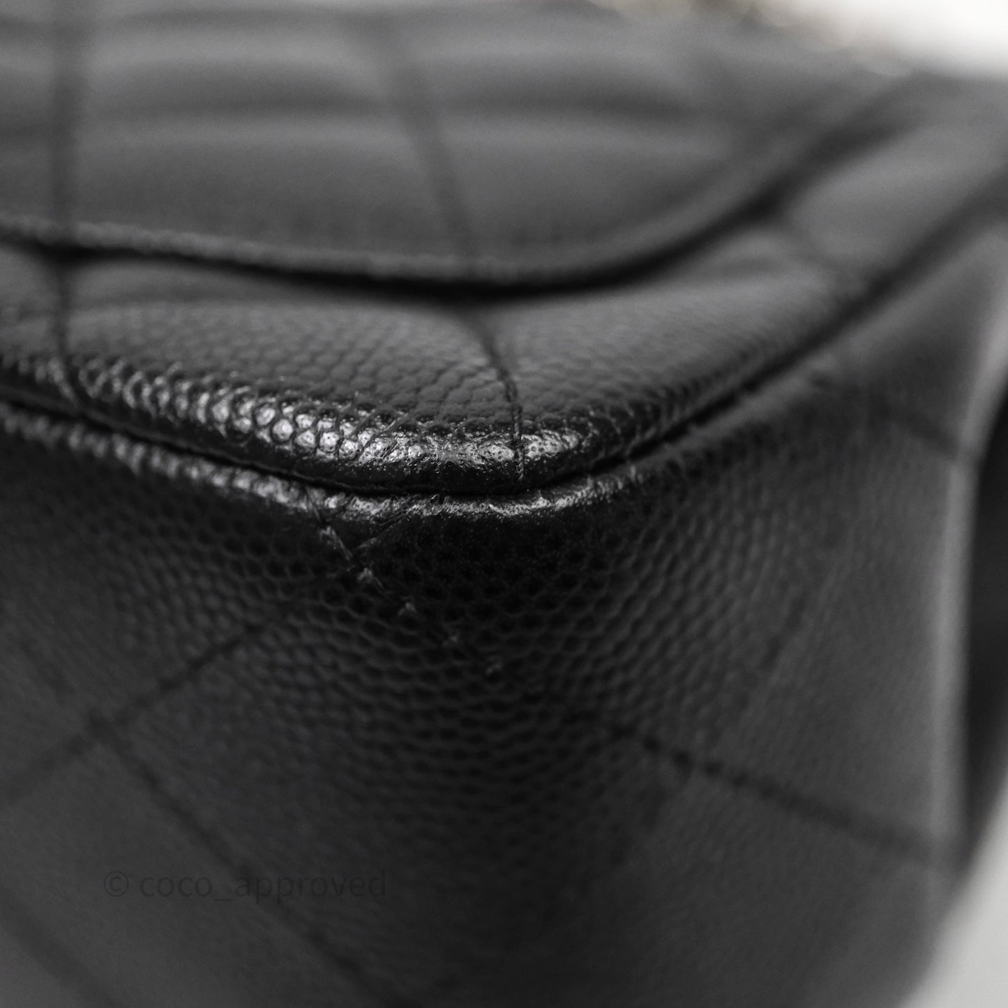 Chanel Mini Square Quilted Black Caviar Silver Hardware