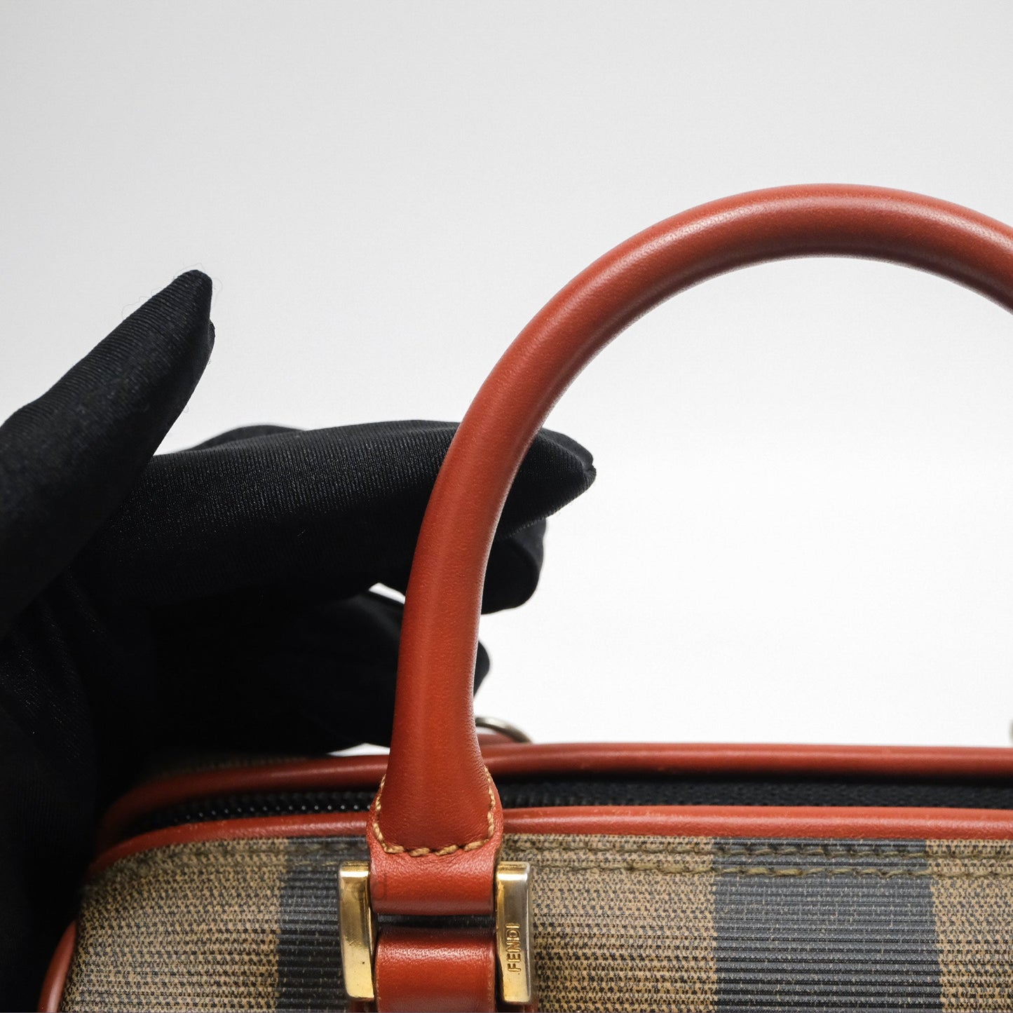Fendi Mini Vintage Striped Boston Bag