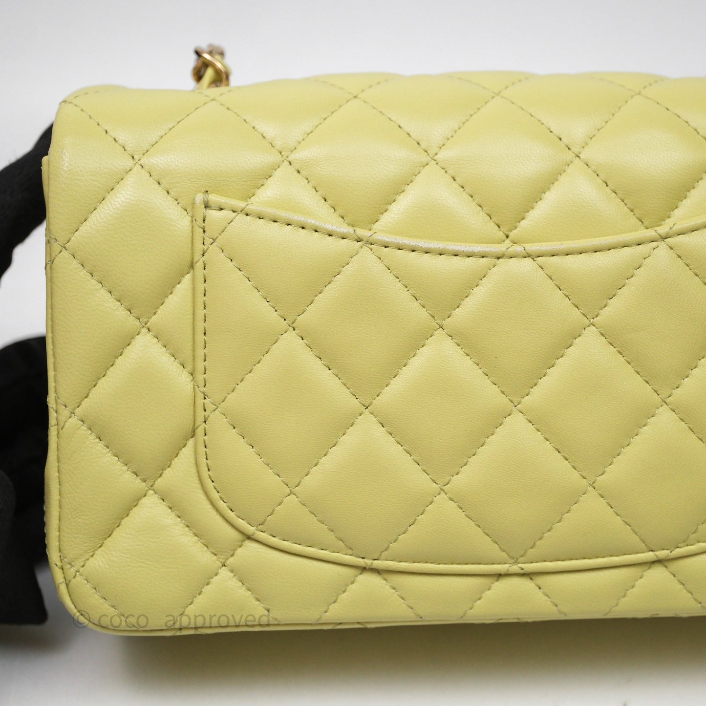 Chanel Mini Rectangular Flap Quilted Green Lambskin Gold Hardware