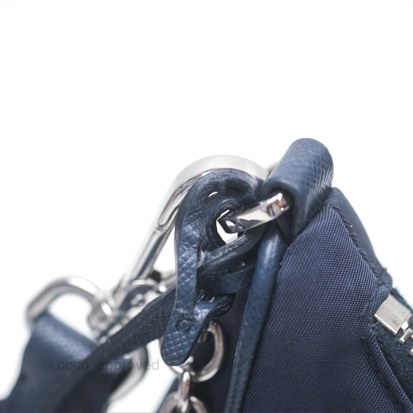 Prada Nylon Re-Edition 2005 Shoulder Bag Navy Blue Silver Hardware