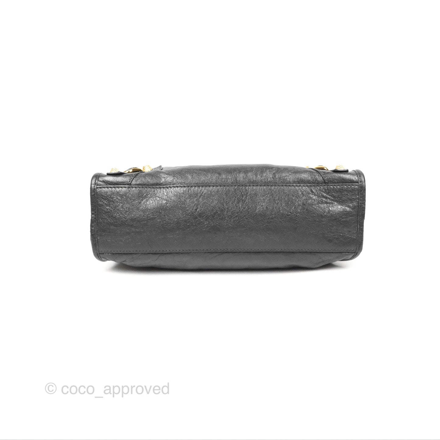 Balenciaga Classic Small City Bag Dark Grey Aged Calfskin Gold Hardware