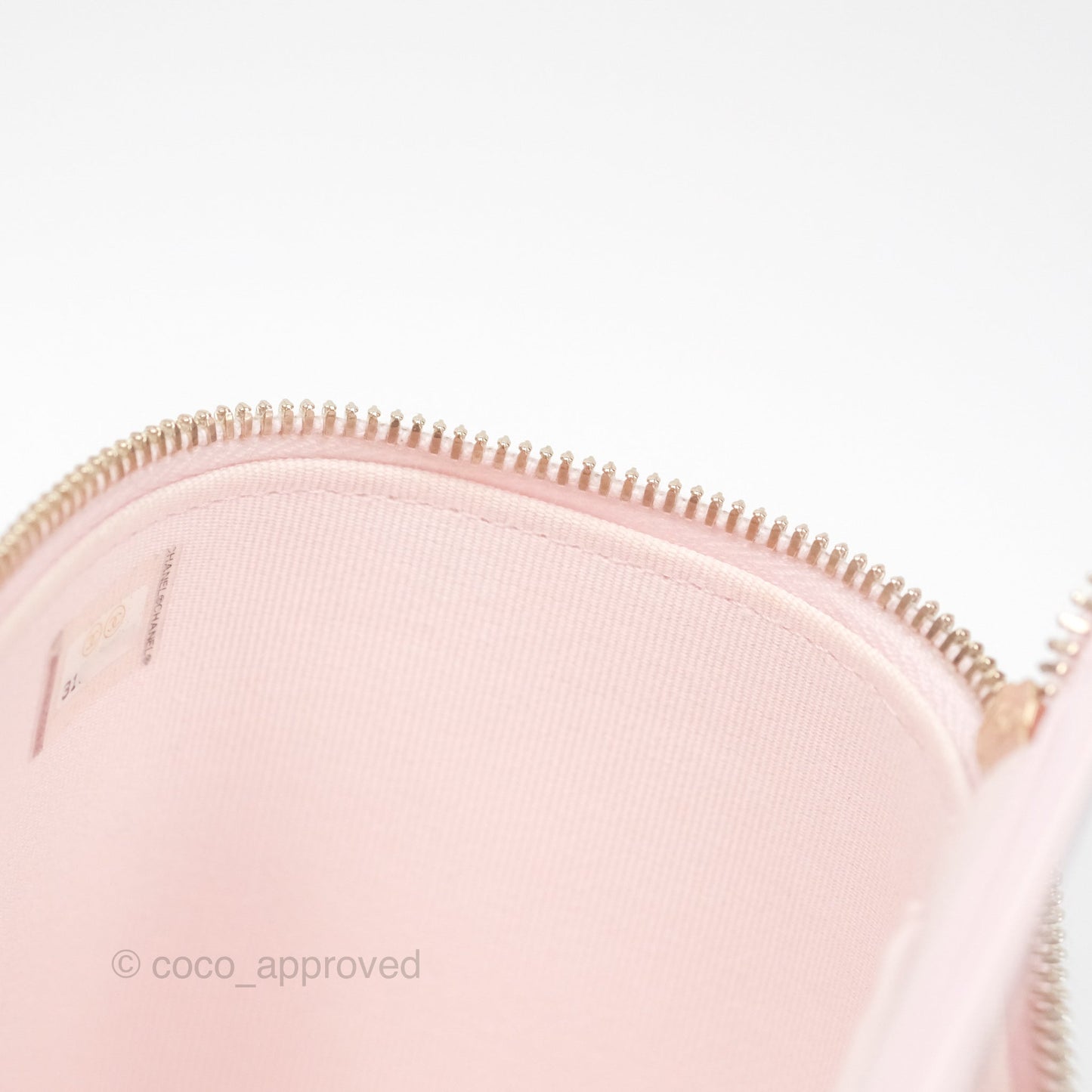 Chanel Vanity Rectangular Top Handle Light Pink Lambskin Gold Hardware