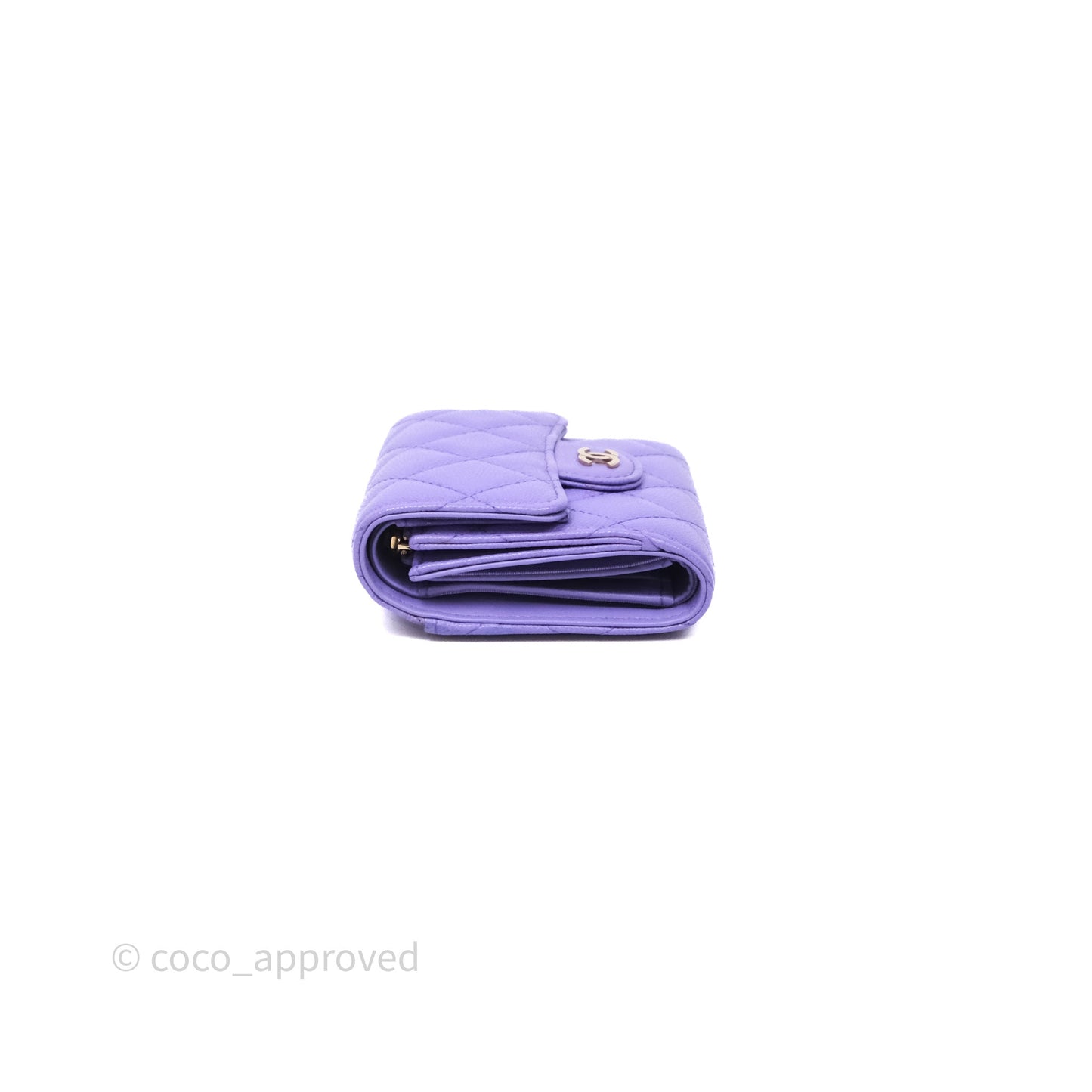 Chanel Classic Flap Wallet Purple Caviar Gold Hardware⁣ 20S