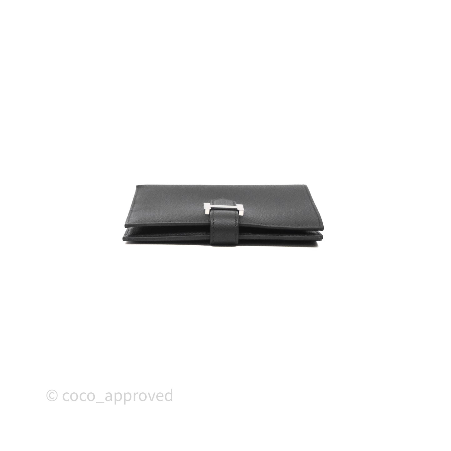 Hermès Bearn Compact Wallet Noir Epsom Palladium Hardware