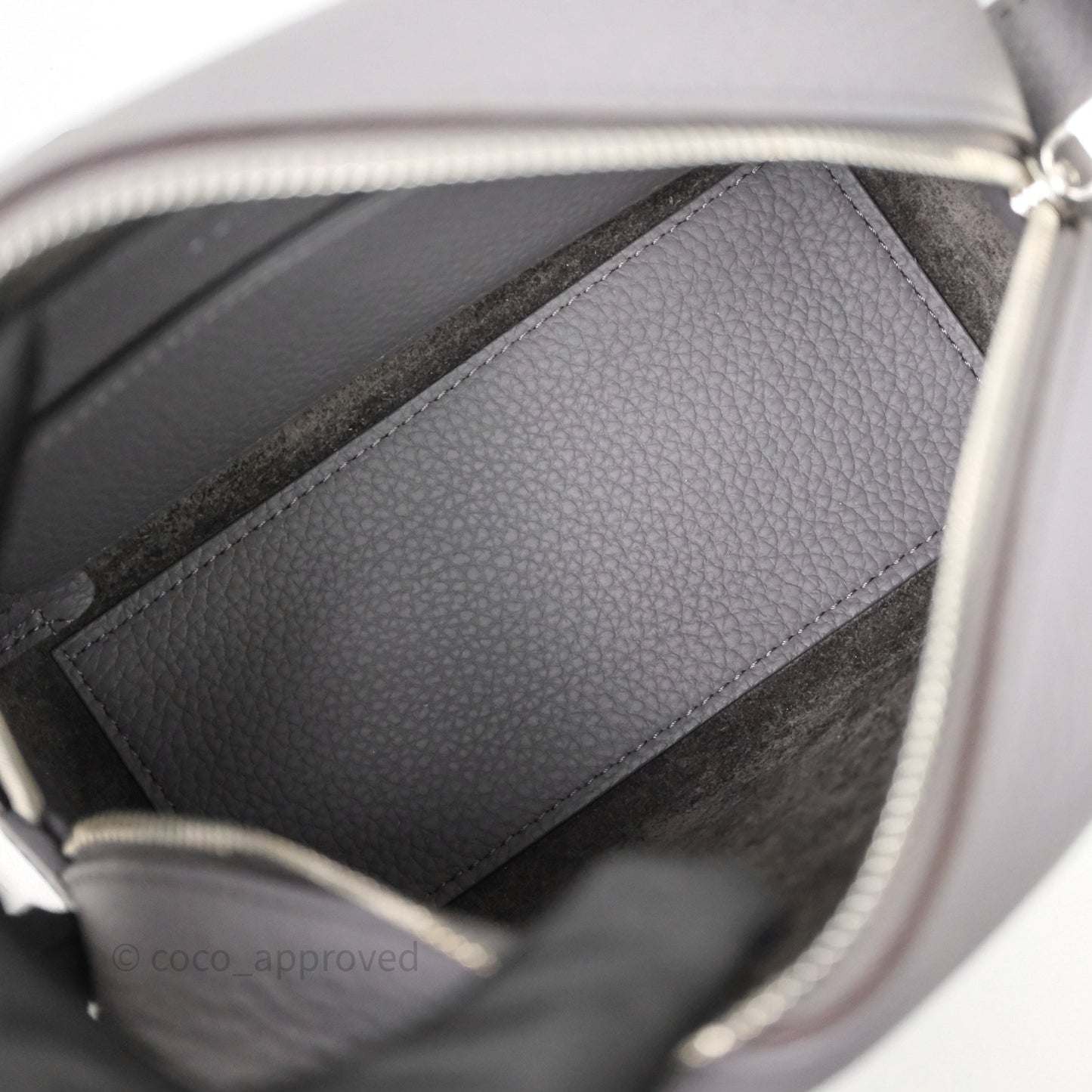 Delvaux Cool Box Mini Taurillon Soft Grained Grey Calfskin Silver Hardware