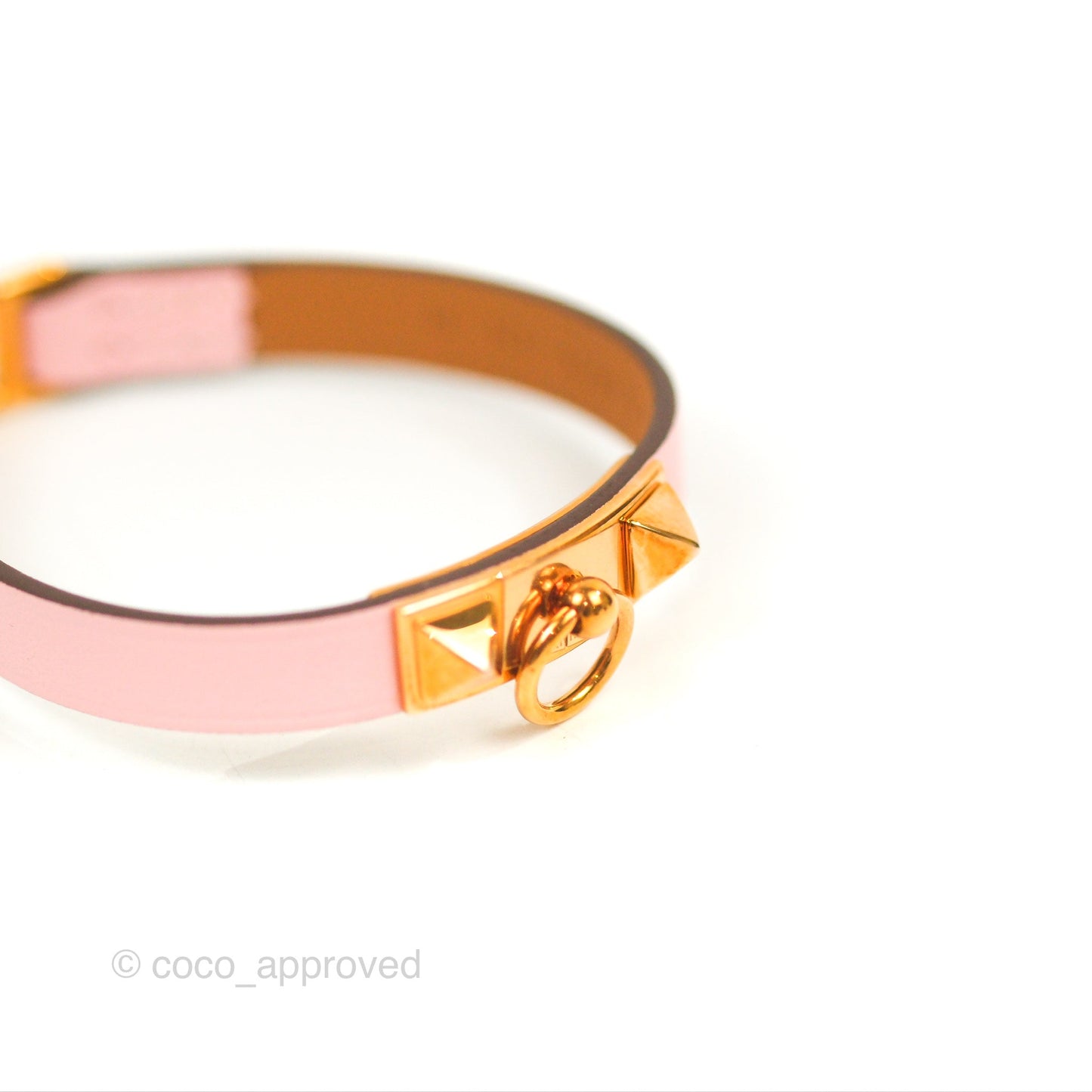 Hermès Rivale Mini Bracelet Rose Sakura Swift Rose Gold Hardware