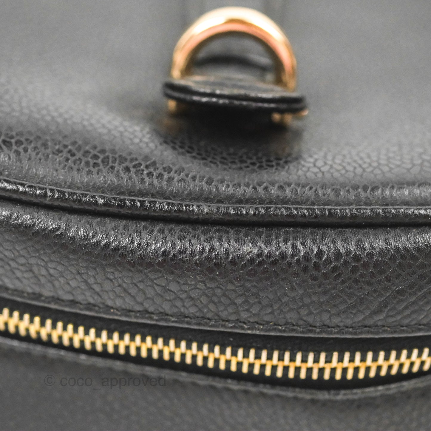 Chanel Vintage Vanity Case Black Caviar Gold Hardware