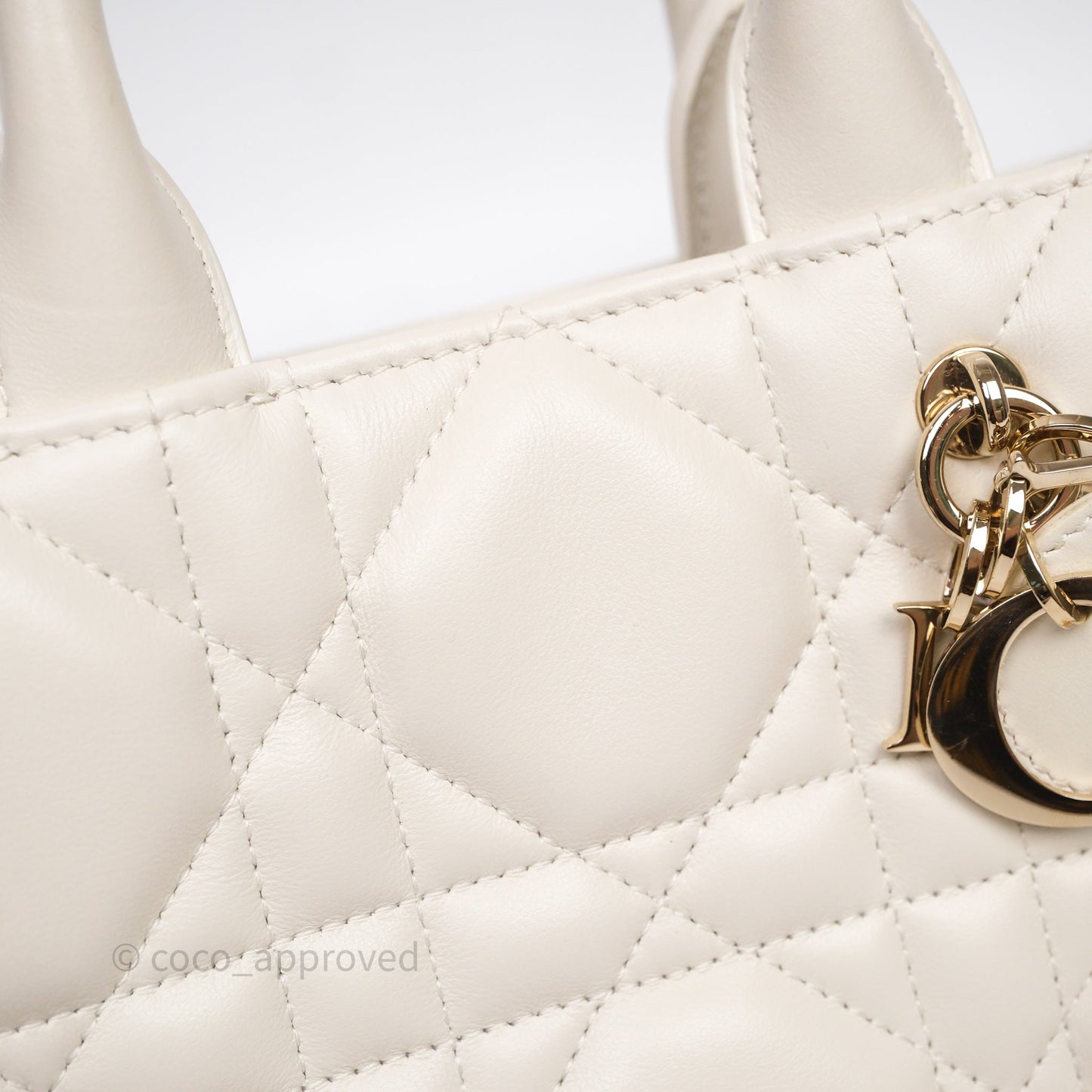 Christian Dior Mini Dior Book Tote Latte Macrocannage Calfskin Gold Hardware