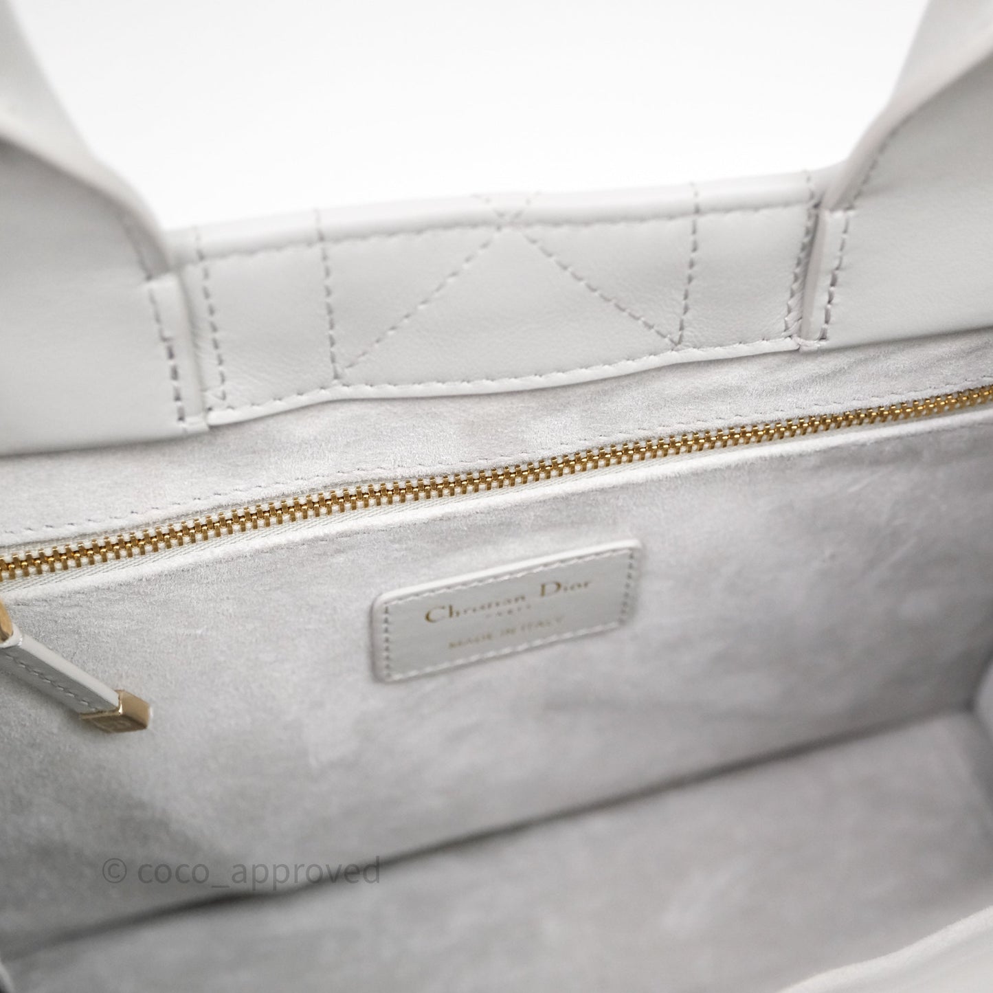 Christian Dior Small Dior Book Tote Cloud Gray Macrocannage Calfskin