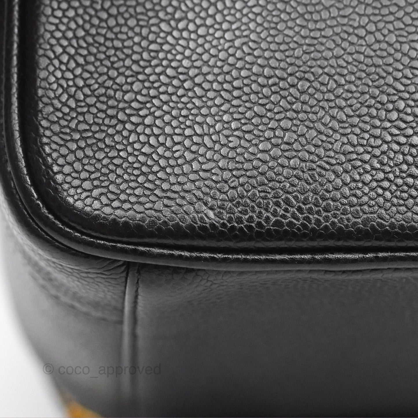 Chanel Vintage Vanity Case Black Caviar Gold Hardware