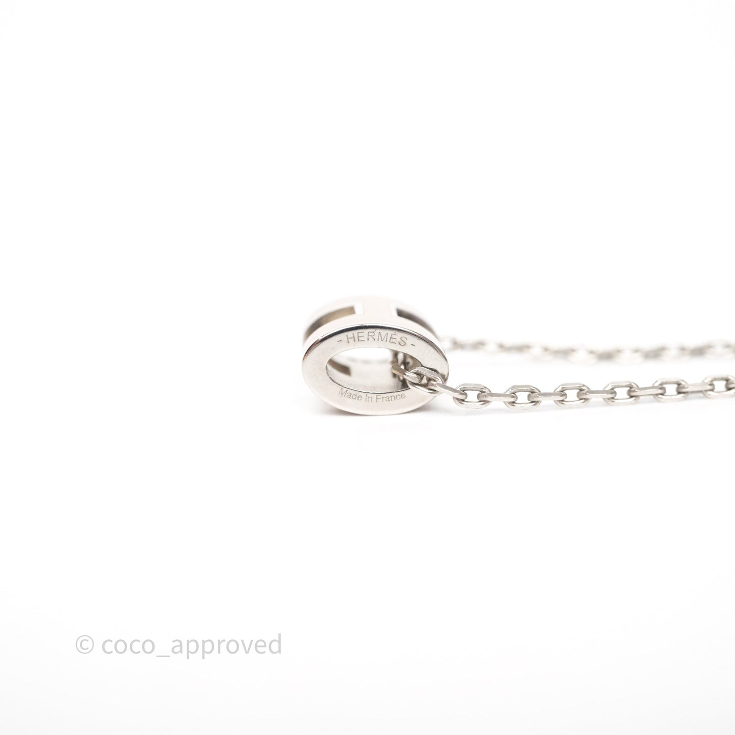 Hermès Mini Pop H Pendant Necklace Marron Glace Palladium Hardware