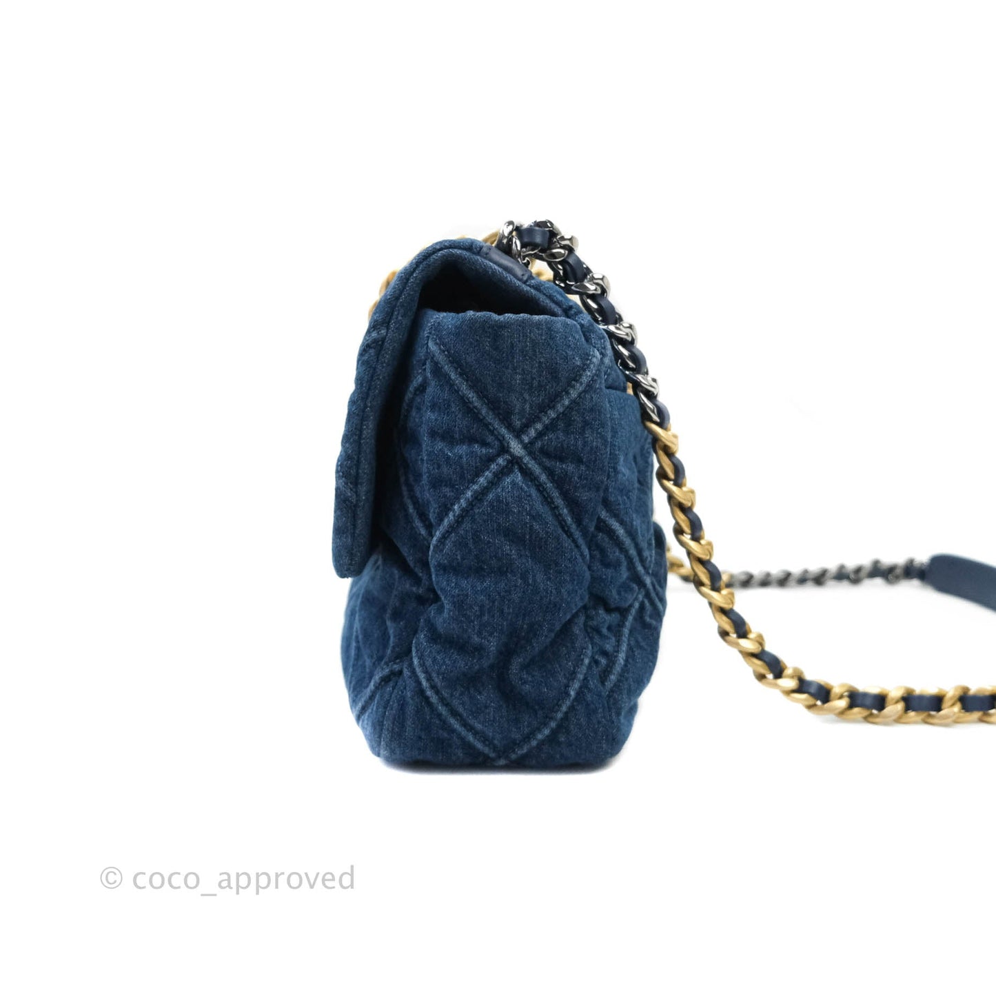 Chanel 19 Medium Dark Denim Mixed Hardware