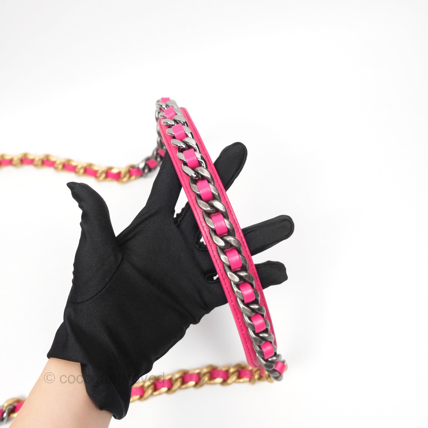 Chanel 19 Large (Medium) Dark Pink Goatskin Mixed Hardware