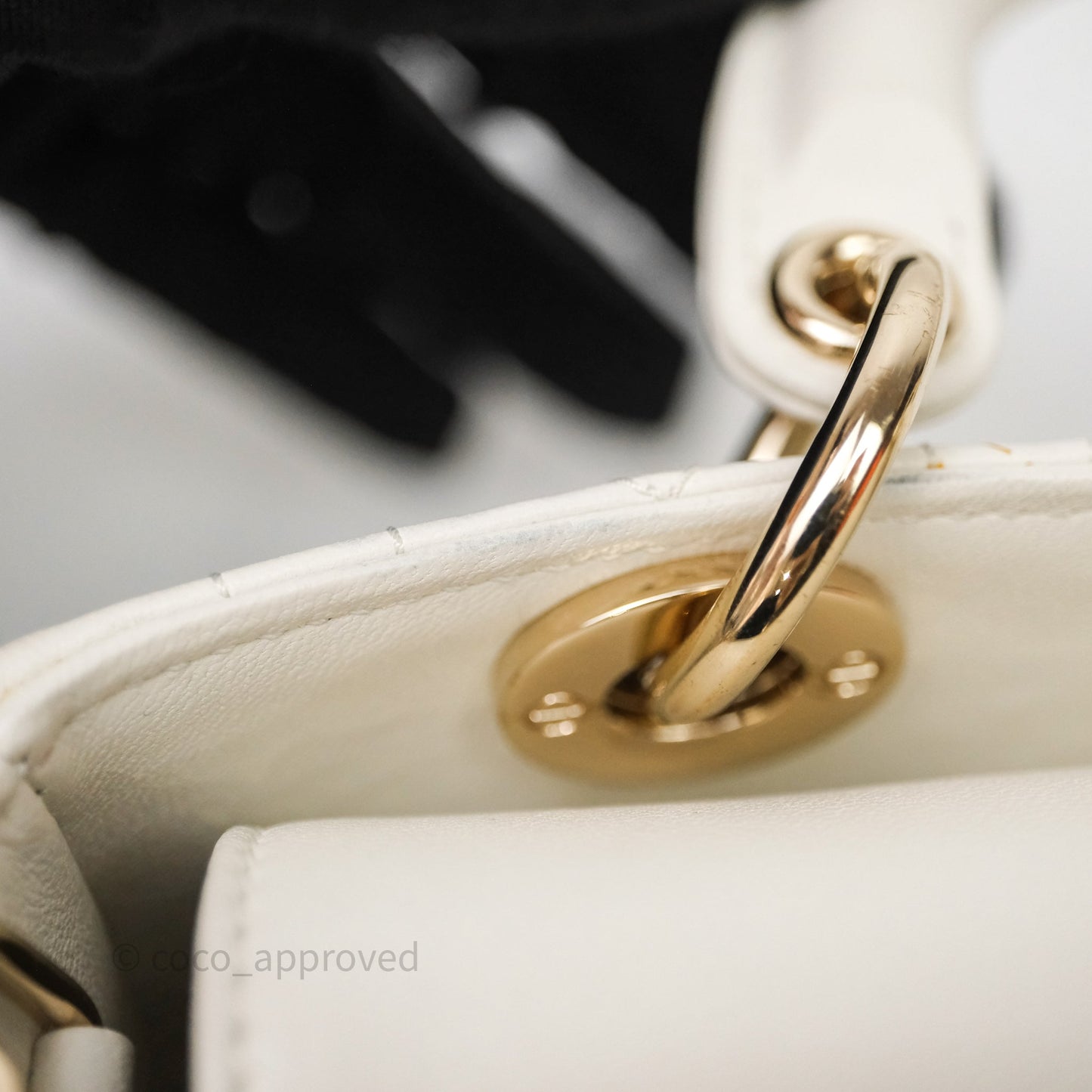 Christian Dior Micro Lady D-Joy Bag Latte Cannage Lambskin Gold Hardware