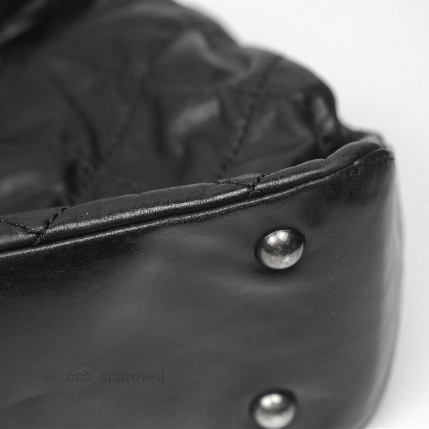 Chanel Quilted Coco Supple Hobo Black Aged Calfskin Ruthenium Hardware