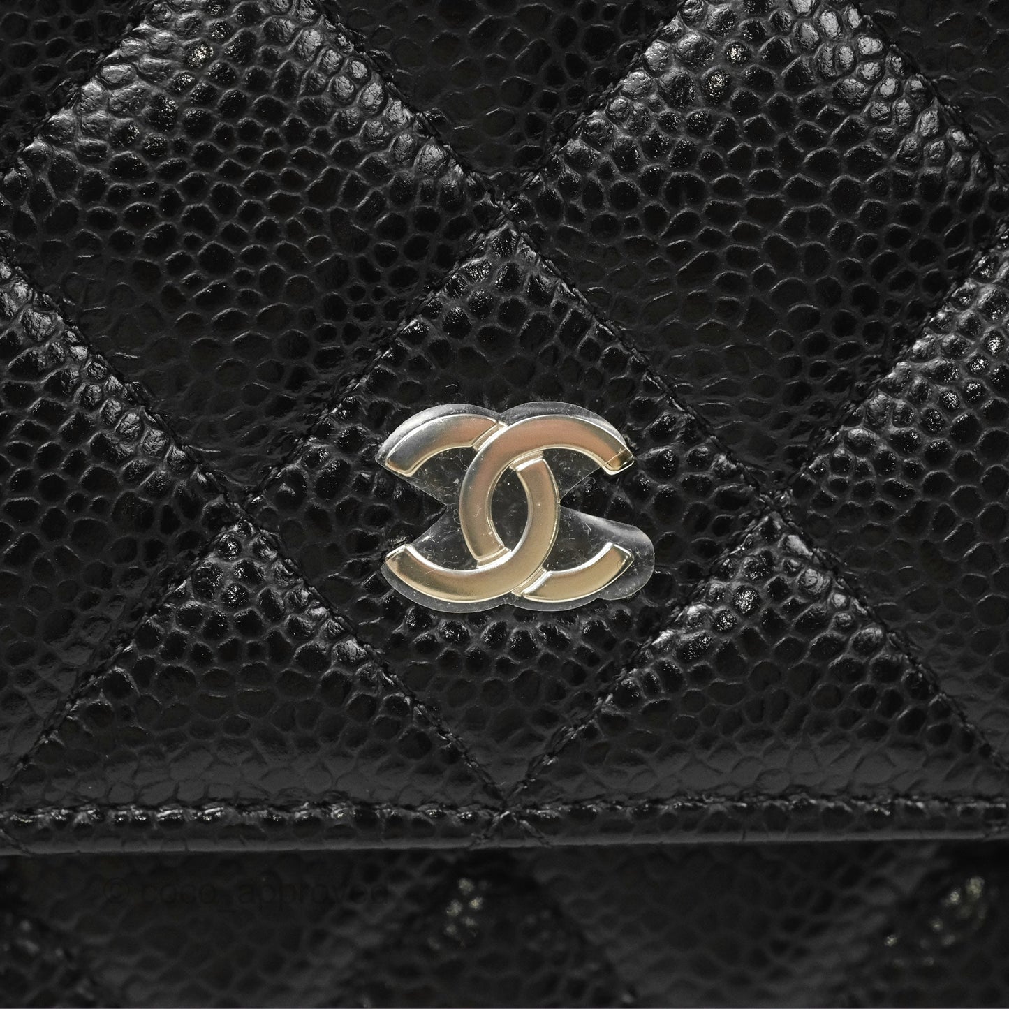 Chanel Quilted Classic Wallet On Chain WOC Black Caviar Silver Hardware