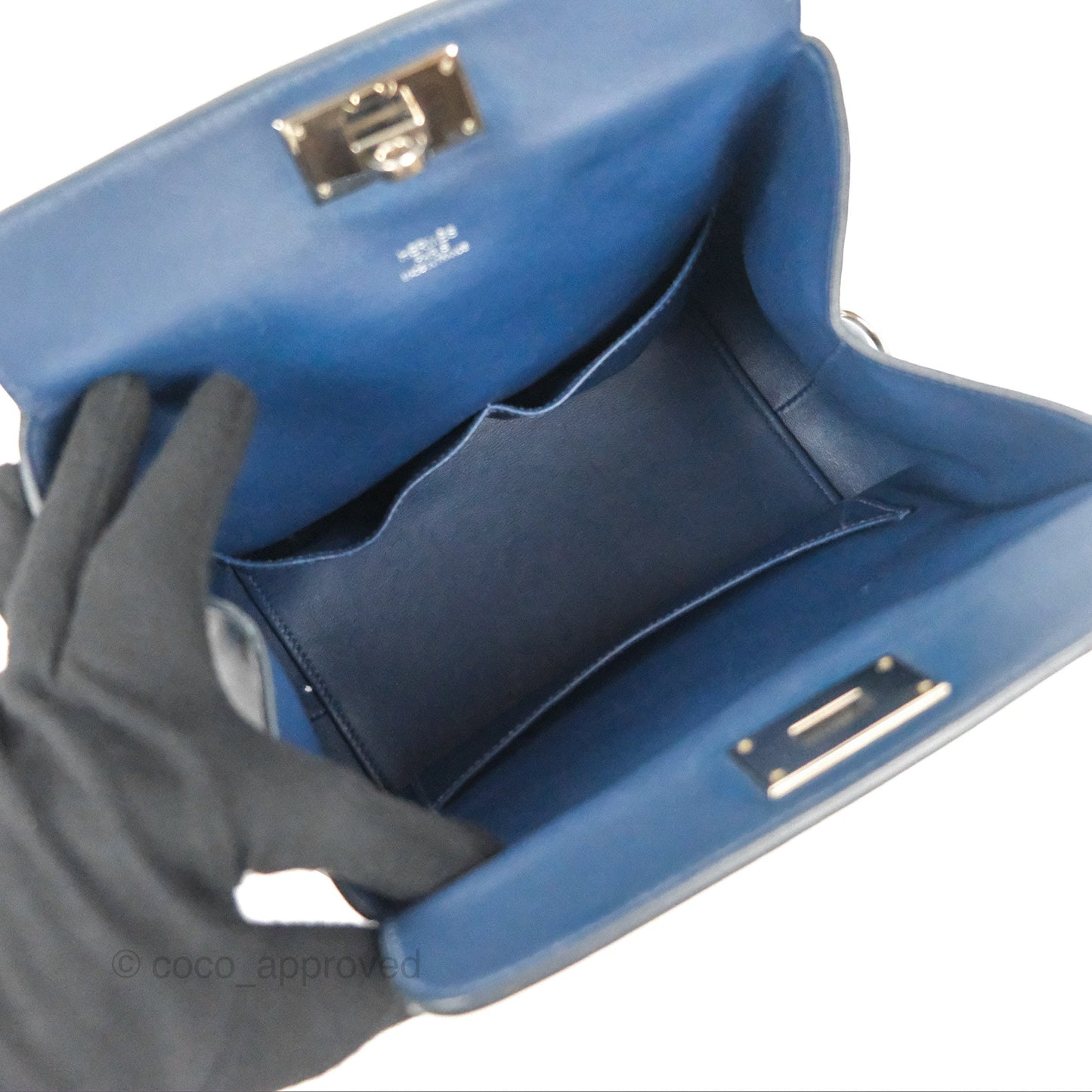 Hermès ToolBox 20 Navy Swift Palladium Hardware