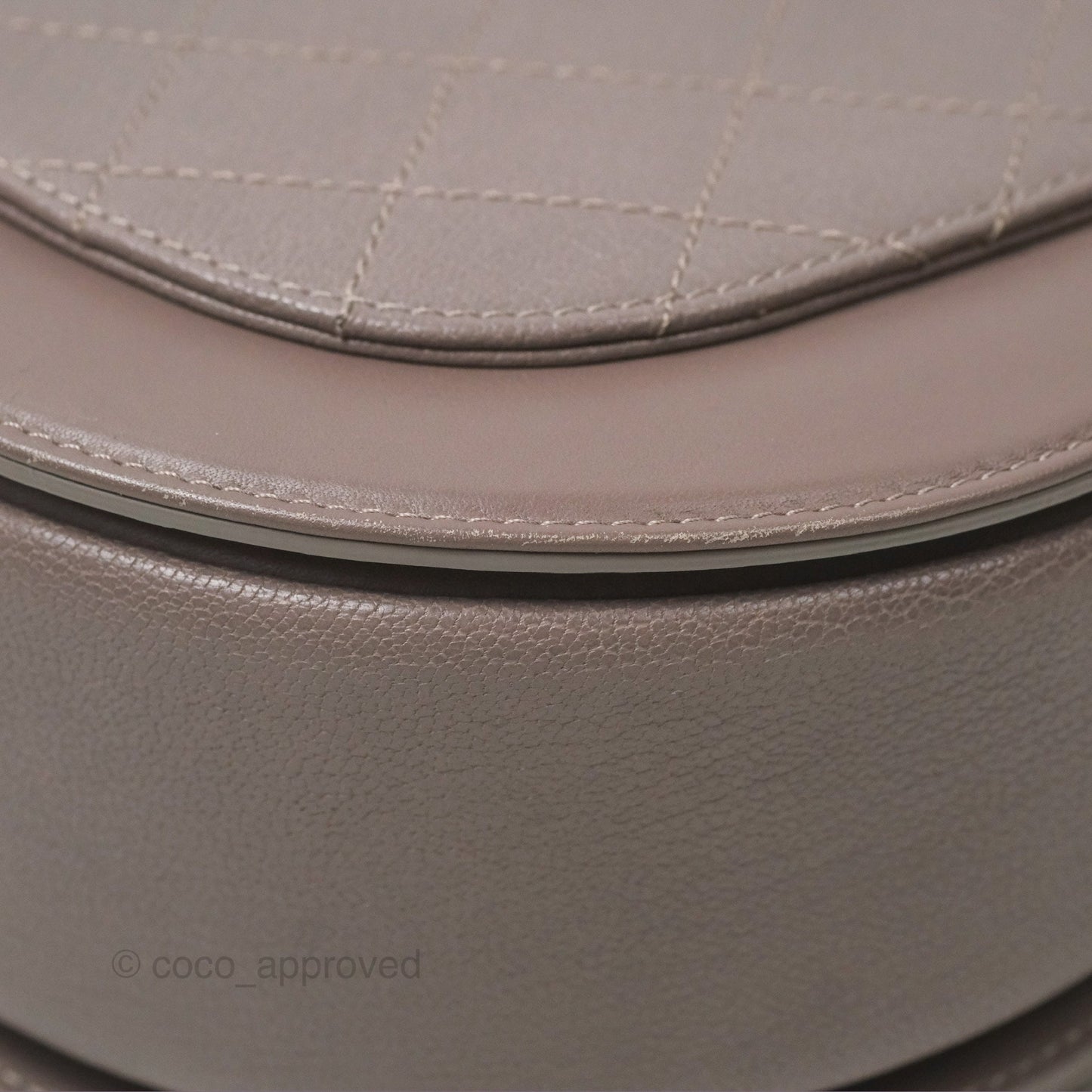 Chanel Coco Curve Flap Burnished Lilac Grey Calfskin Goatskin Antique Gold Hardware