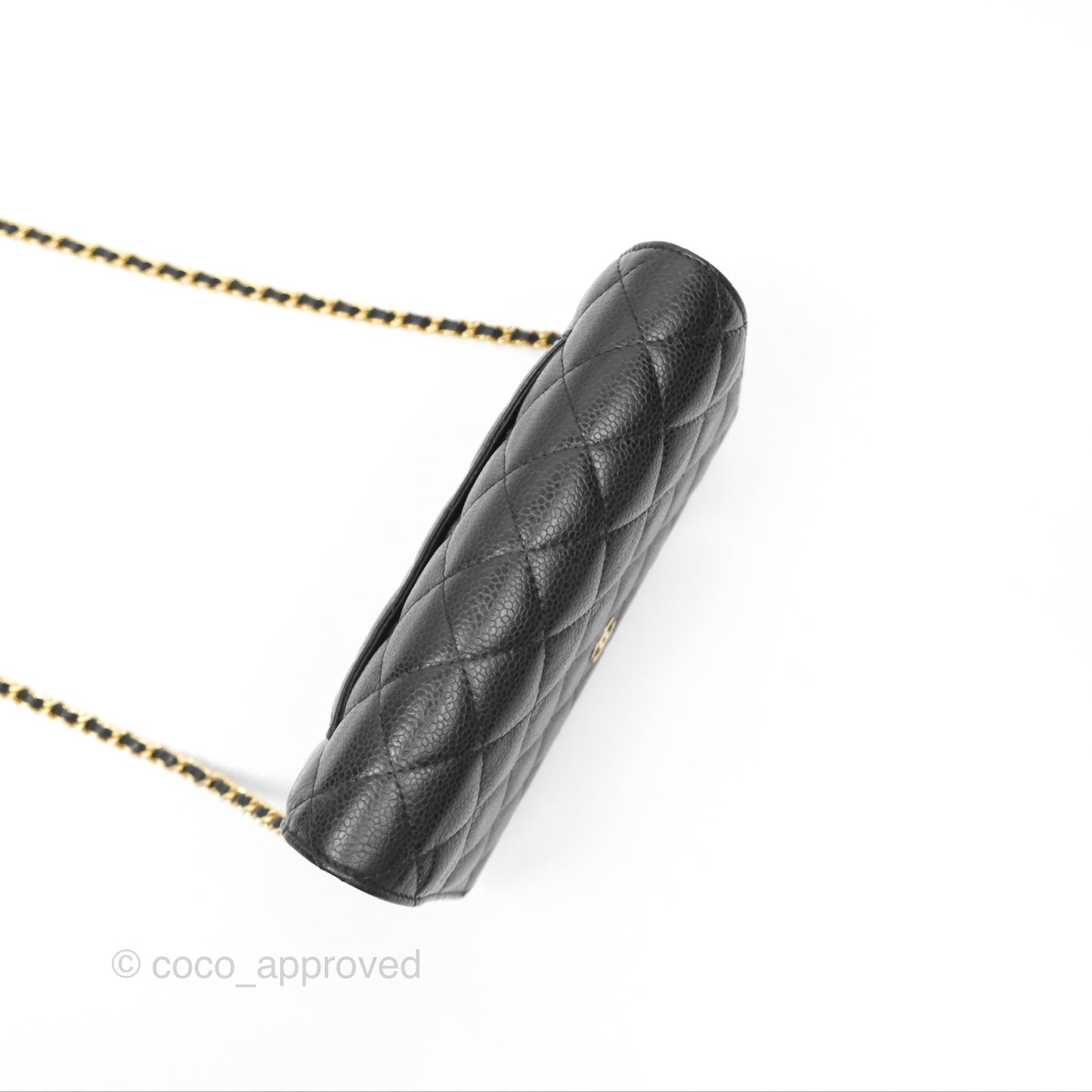 Chanel Classic Quilted Wallet On Chain WOC Black Caviar Gold Hardware