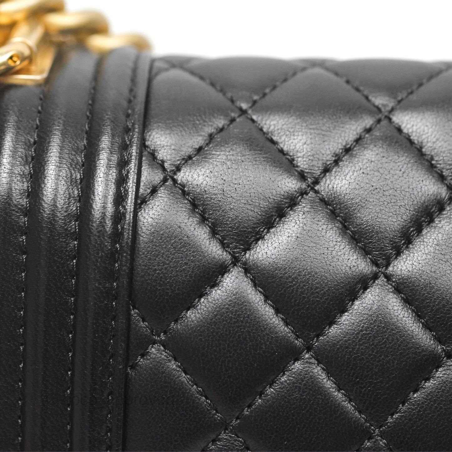 Chanel Small Boy Quilted Black Calfskin Gold Hardware