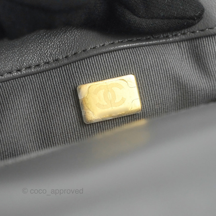 Chanel 19 Small Dark Grey Lambskin Mixed Hardware
