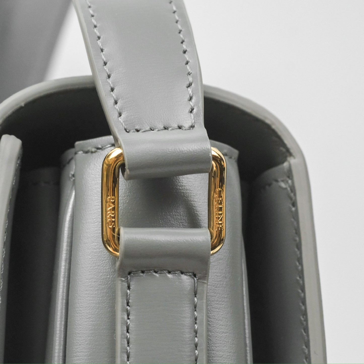 Celine Medium Triomphe Bag Zinc Shiny Calfskin