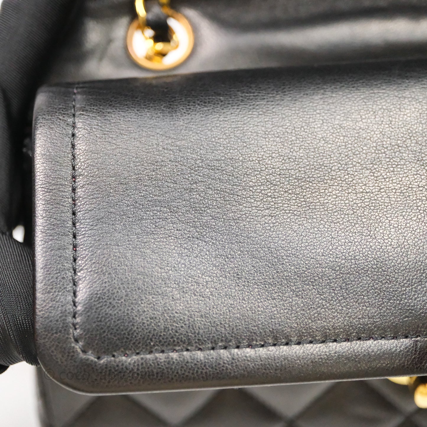 Chanel Quilted Vintage Flap Bag Lambskin Black 24K Gold Hardware