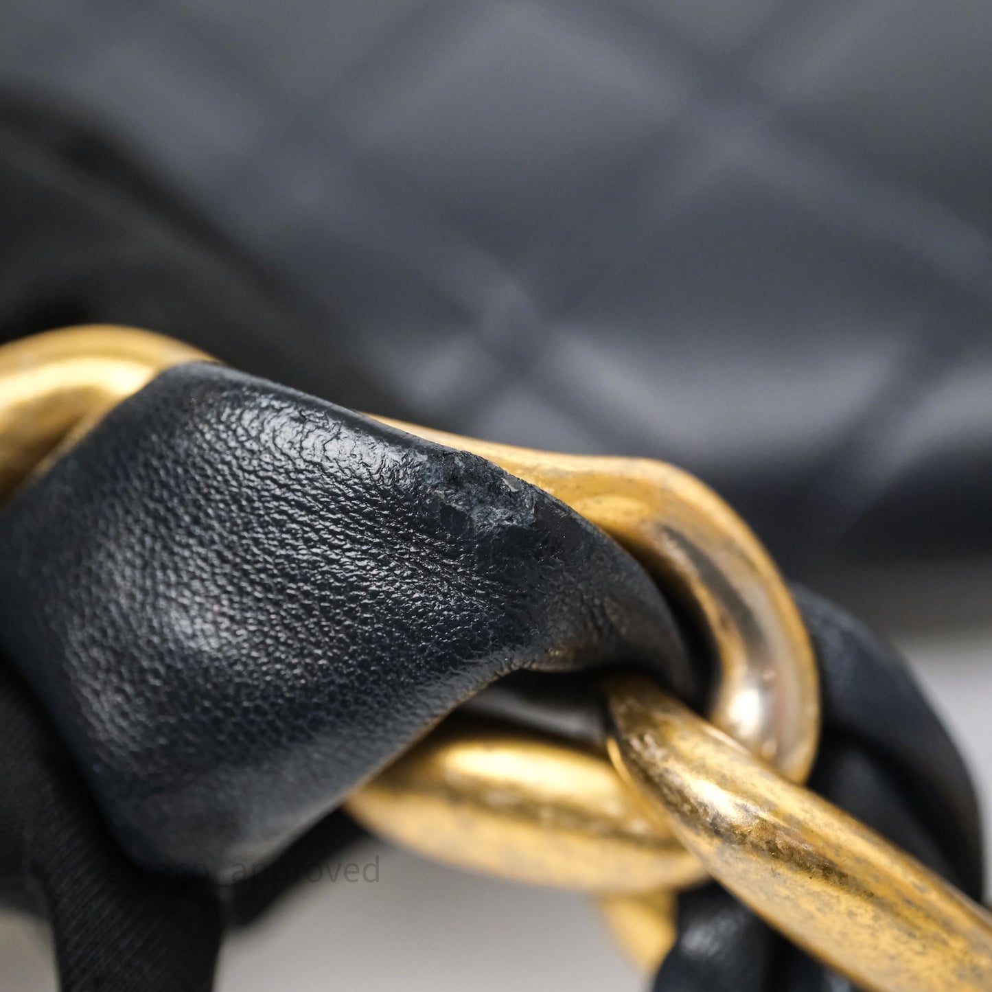 Chanel Quilted Entwined Chain Bag Navy Lambskin Aged Gold Hardware 21P
