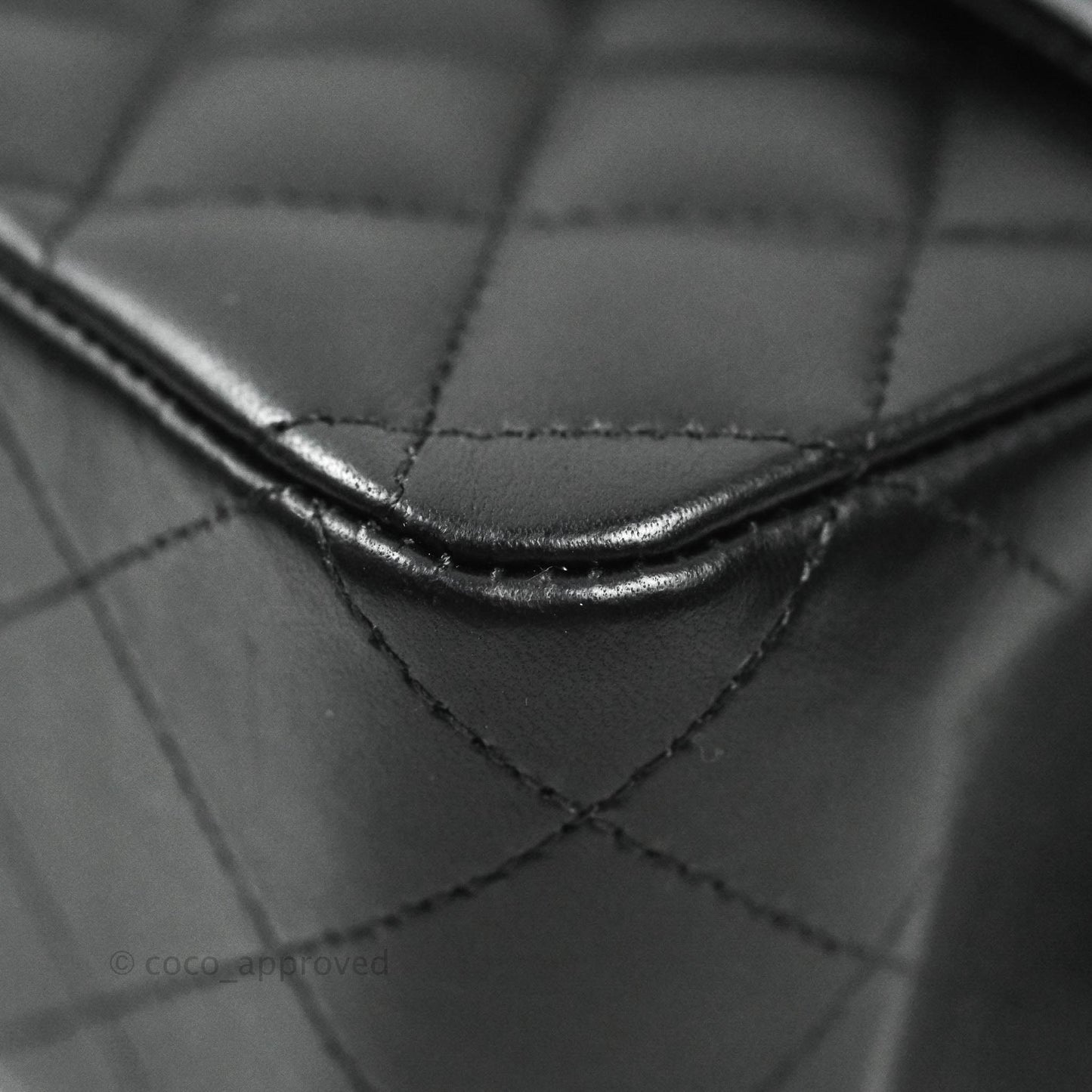 Chanel Classic M/L Medium Double Flap Black Lambskin Silver Hardware