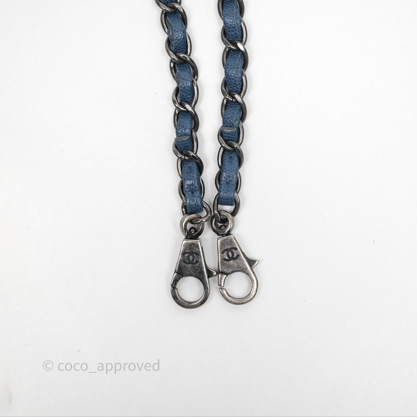 Chanel Medium Coco Handle Quilted Aged Caviar Dark Blue Ruthenium Hardware