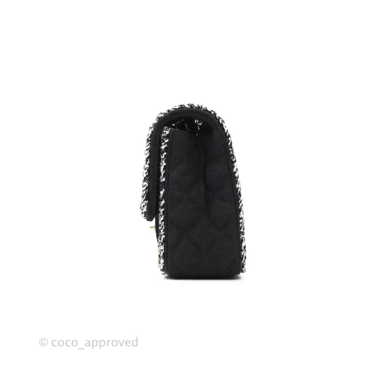 Chanel Classic Flap Bag Black Denim Braided Gold Hardware 18A